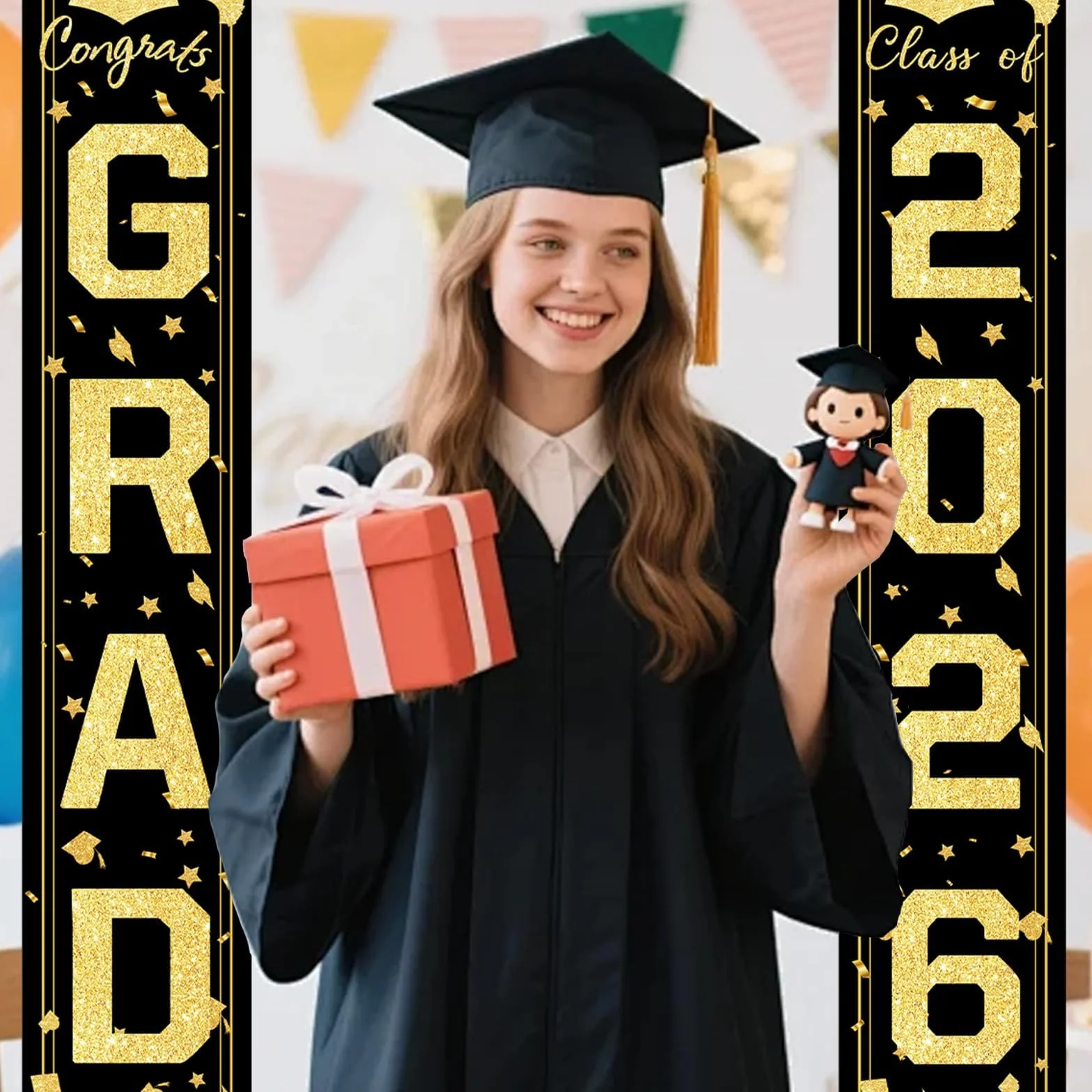 Striscione di laurea classe 2026 decorazioni per porta congratulazioni festa