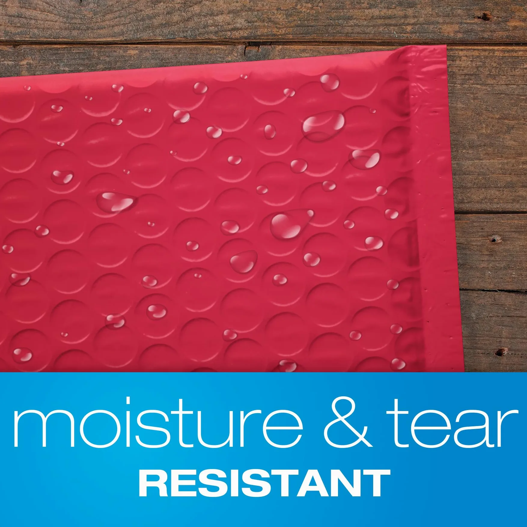 Quality Park Bubble Mailers, 8,25 x 11 buste di spedizione, resistenti all'acqua in poliestere rosso buste imbottite, chiusura a strisce Redi, 25/scatola (QUA85869)