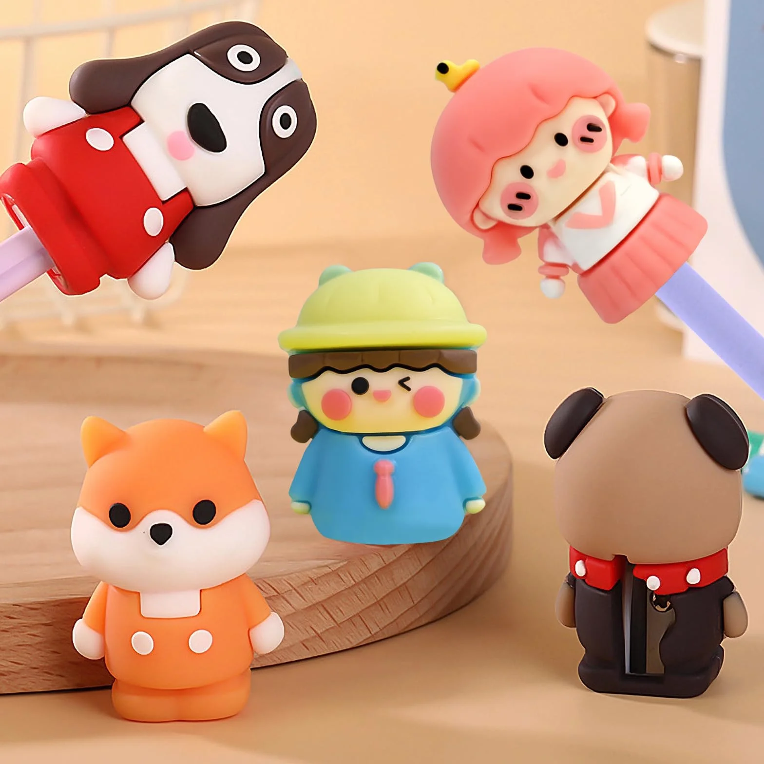 Kawaii temperamatite manuale personaggi cartoni animati 50 pezzi premi classe cancelleria