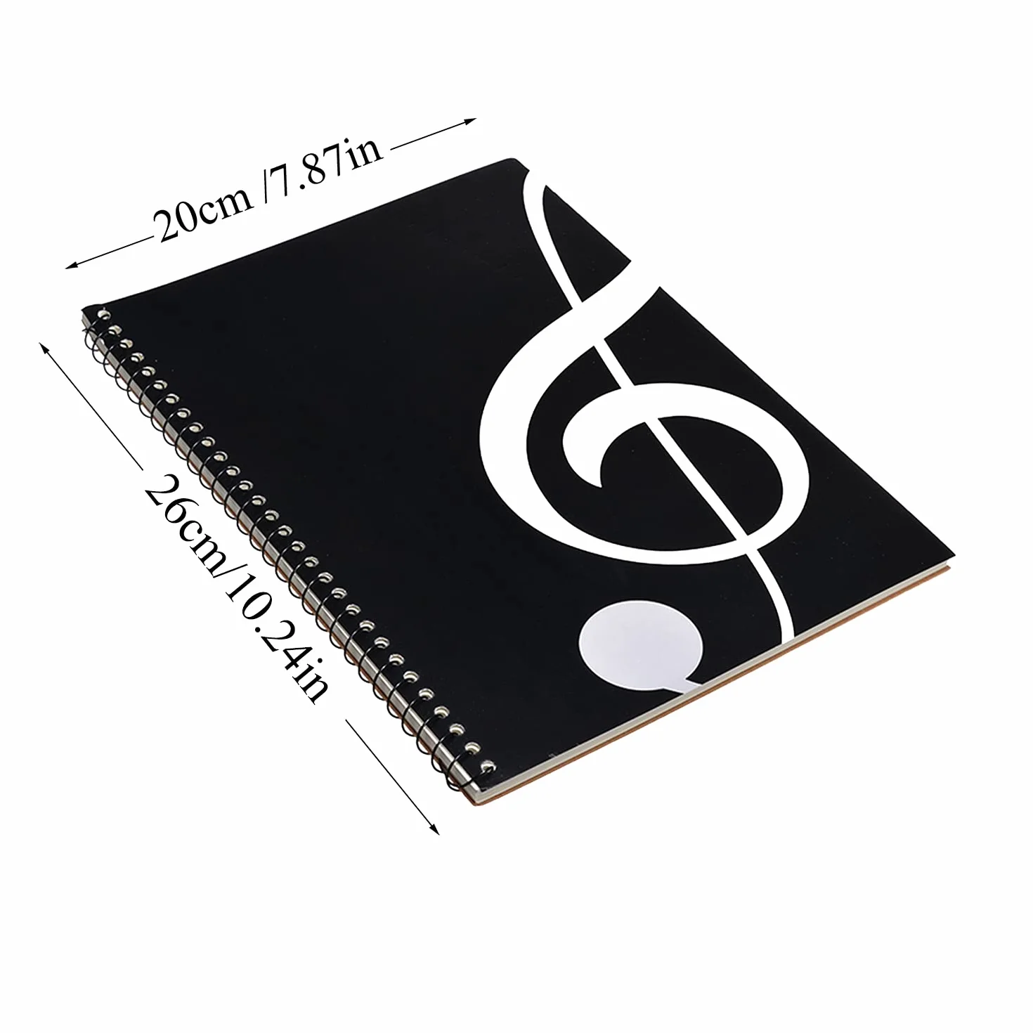 Spartiti musicali vuoti 50 pagine spartiti musicali spartiti a spirale Notebook per la scrittura di musica, per pianoforte Note Book accessori (Quaderno con chiave di violino)