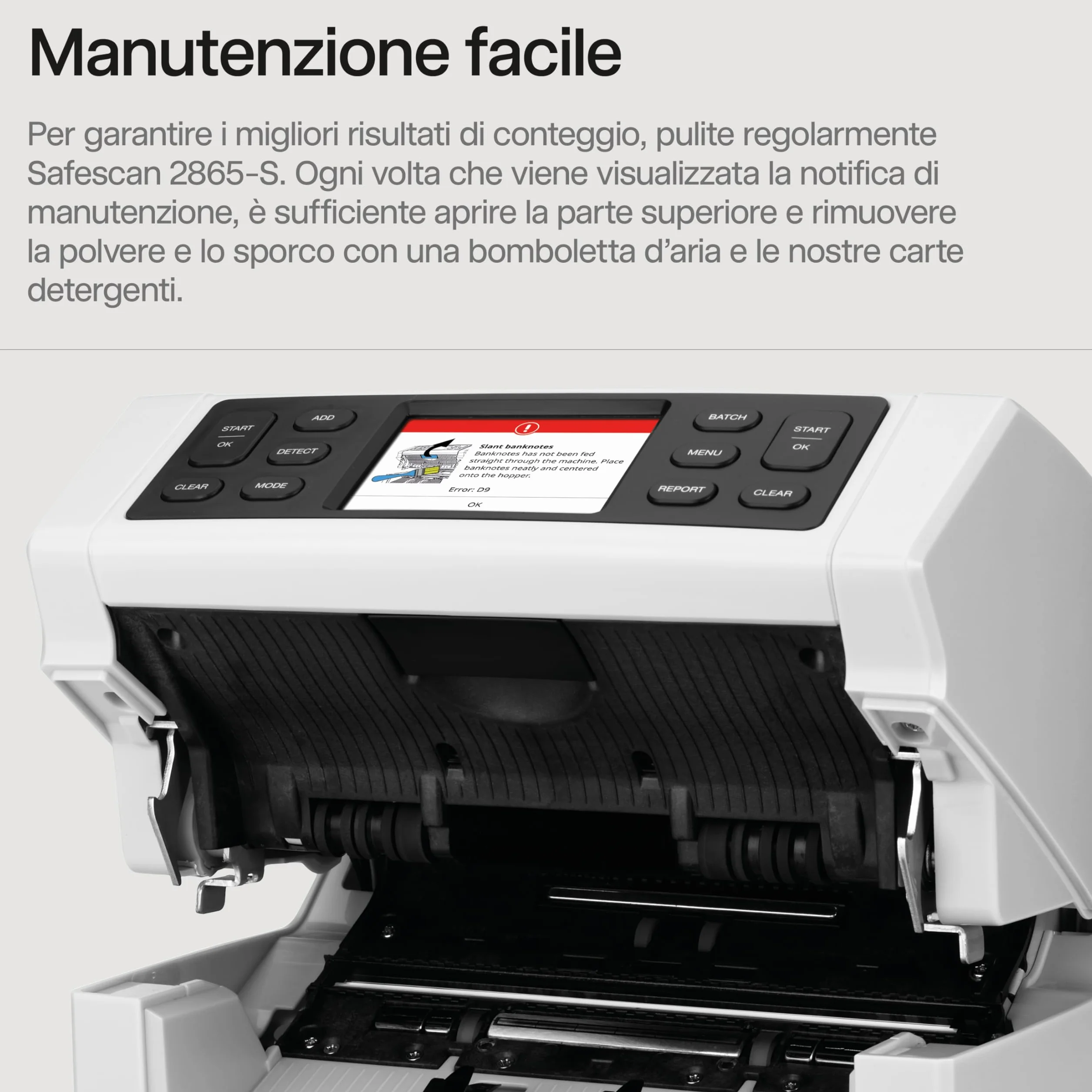 Safescan 2865-S Contabanconote che conta banconote miste - Contabanconote con verifica banconote a 7 punti - Contabanconote con interfaccia multilingue