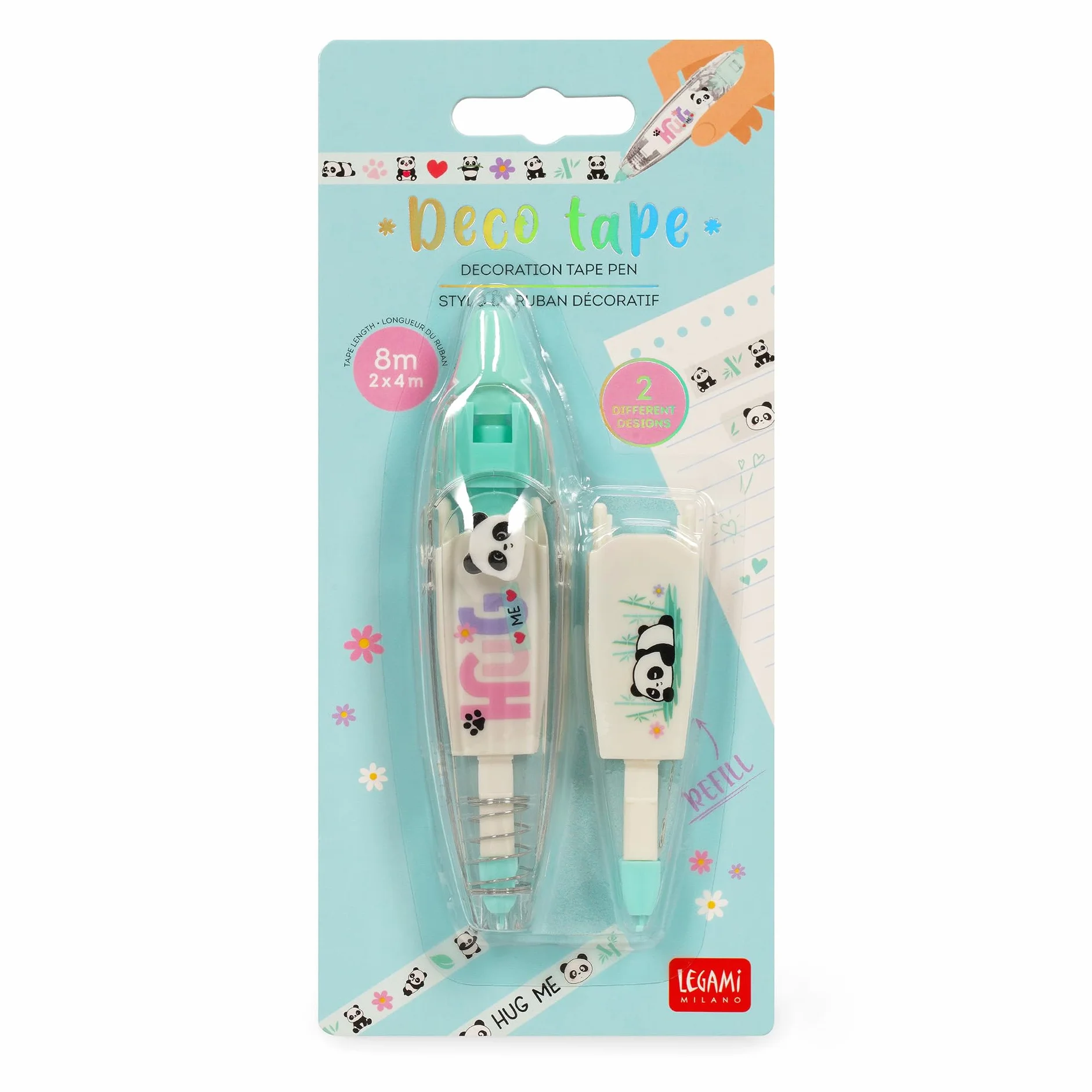 Legami Decoration Tape Pen Panda 4m Nastro Decorativo con Ricarica