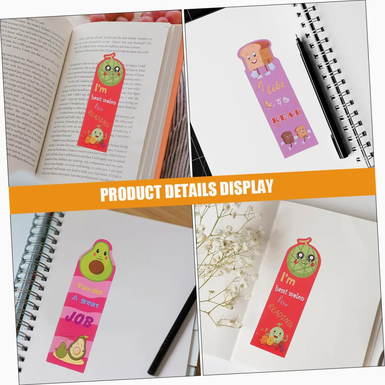 4 Set Adorabili Ragazzi E Ragazze Ragazza Segnalibri Creativi Profumati Frutta Pagina Marcatori Compleanno Scuola Bambini Libro Lettura 36 Pezzi * 4