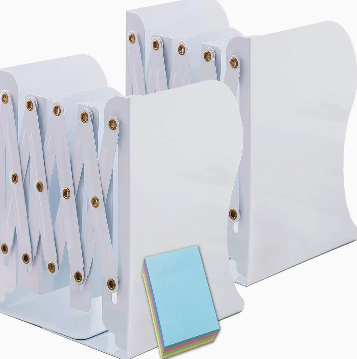 Qualsen 2 Pezzi Fermalibri in Metallo Antiscivolo Regolabile, Per Casa Ufficio Scuola Reggilibri (Nero, Può Essere Esteso Fino a 50 cm) | 2 Pezzi Espandibile 50CM Ferma libri per Libreria, Uffici, Scuole, Soggiorni, Librerie e Biblioteche, Resistente
