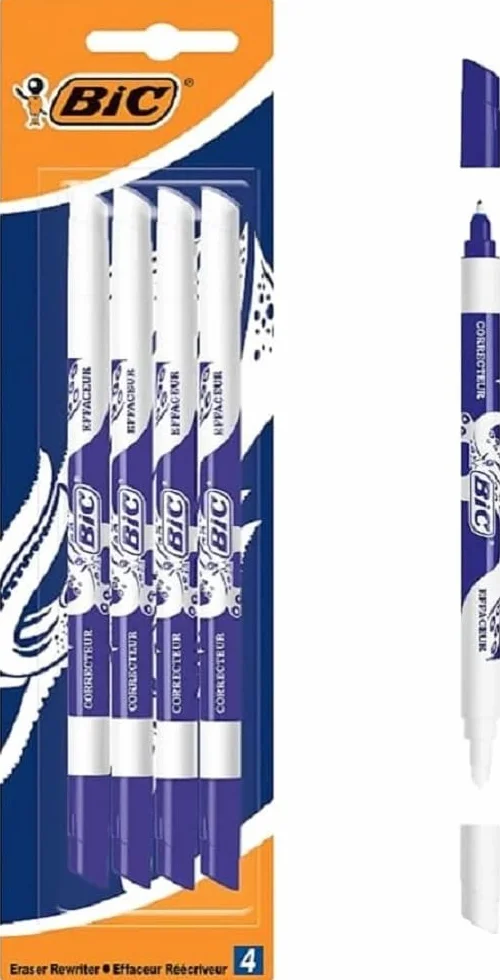 Bic Ink Killer, confezione da 4 gomme per cancellare, resistenti alle sbavature, per ufficio e scuola