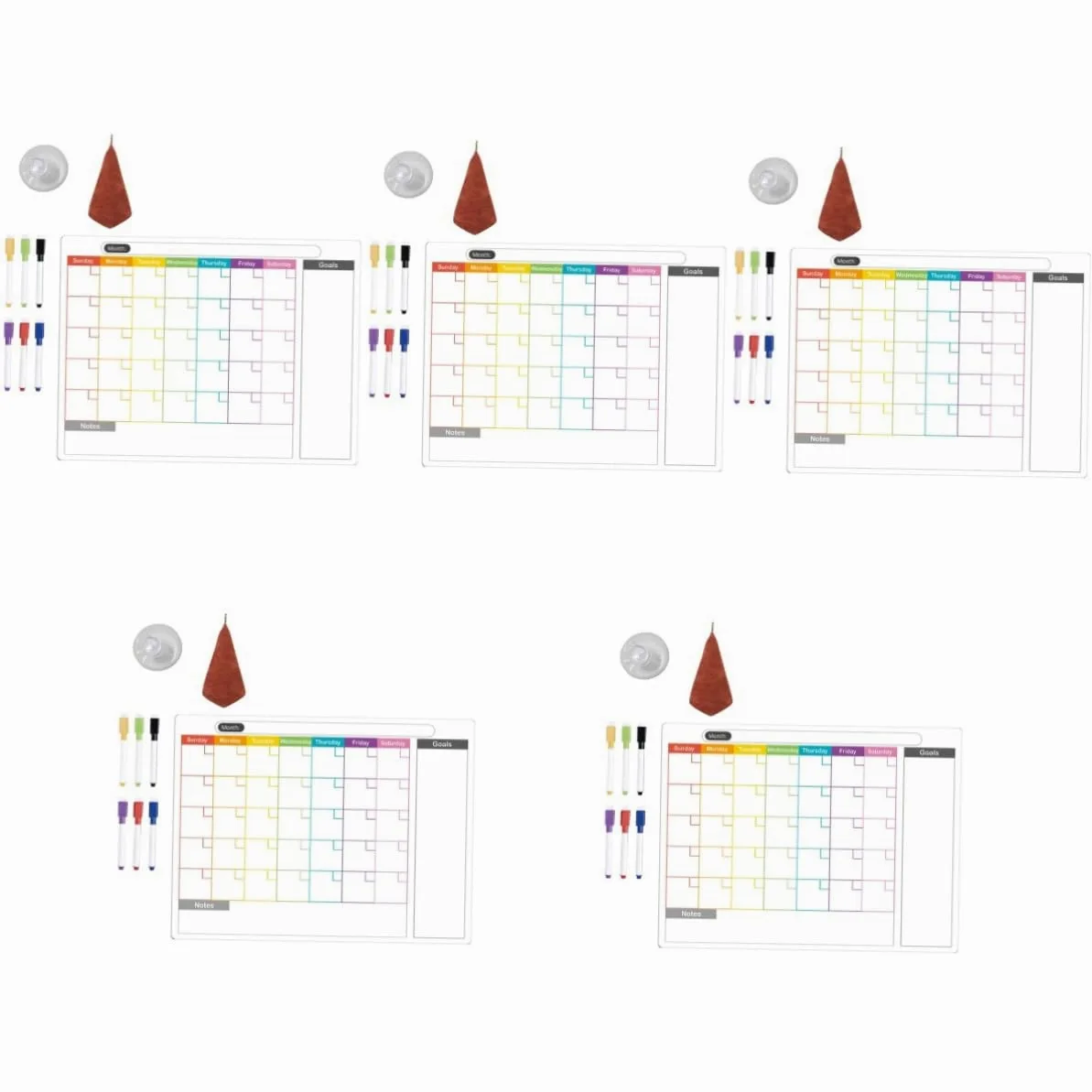 SHINEOFI 5 Set planner settimanale planning settimanale Piano settimanale asse organizzatore di armadietti mini pianificare il calendario di scrittura lista pianificazione lavagna cotone