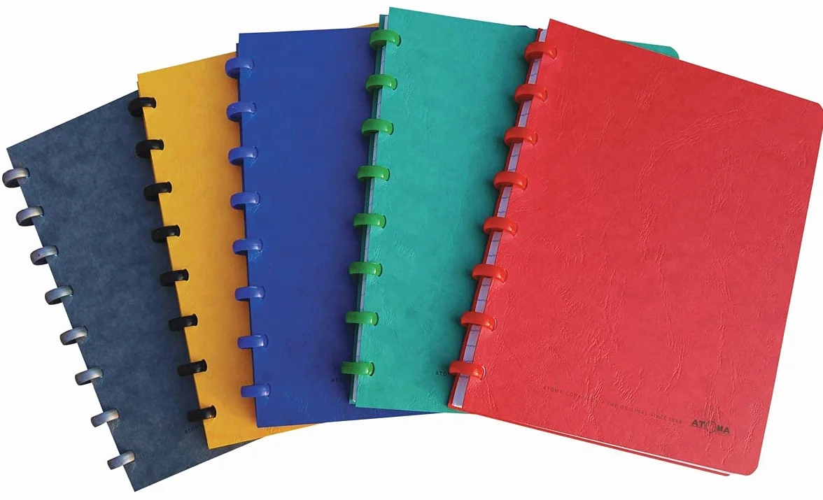 Atoma - Confezione da 10 quaderni A5 con margine, 72 fogli staccabili (144 pagine) - Copertina in cartone