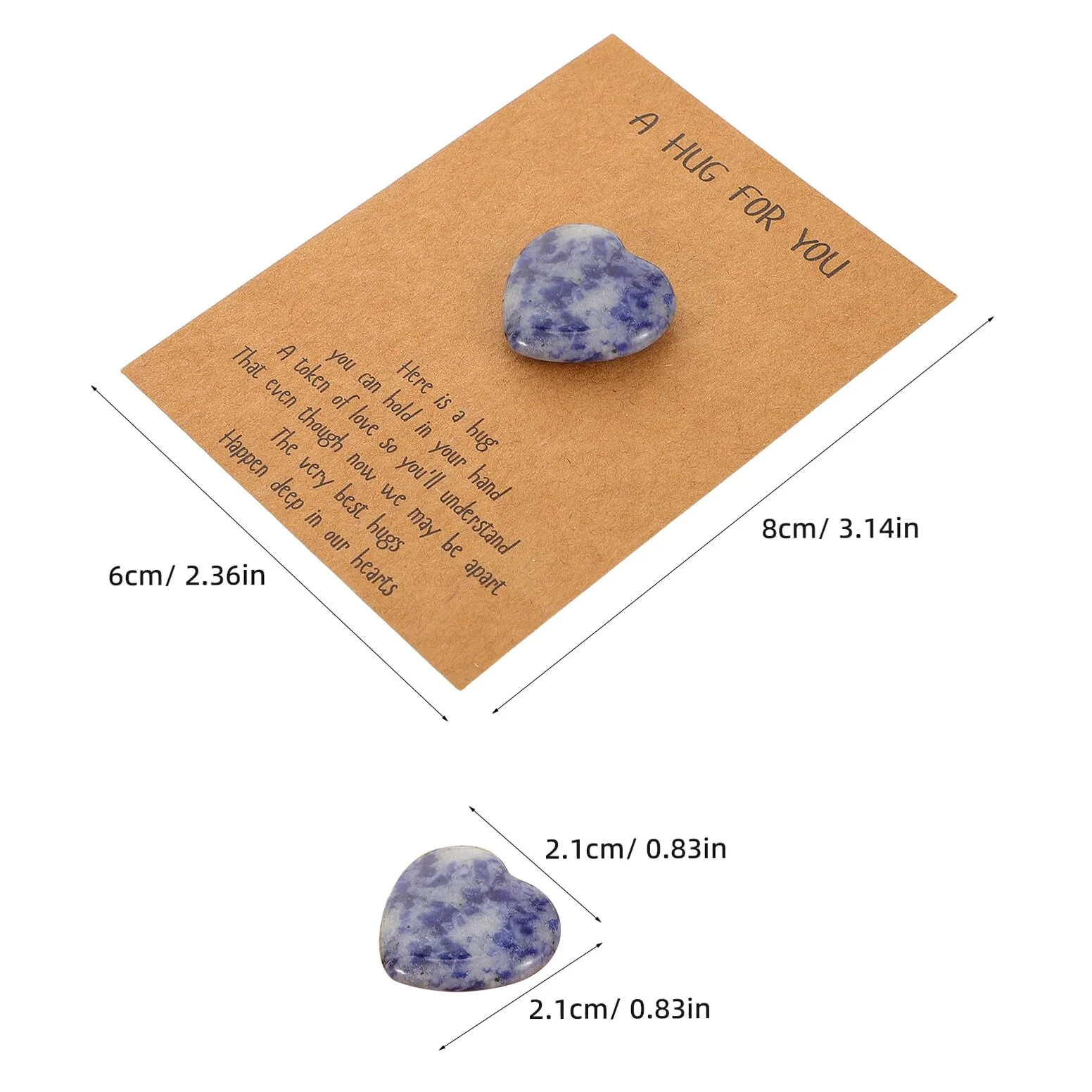 Mipcase Biglietti D’Auguri con Pietra Naturale a Forma di Cuore Set da 40 Pezzi per Festa degli Innamorati e Compleanno Decorazione Romantica per Scambio di Auguri e Regalo