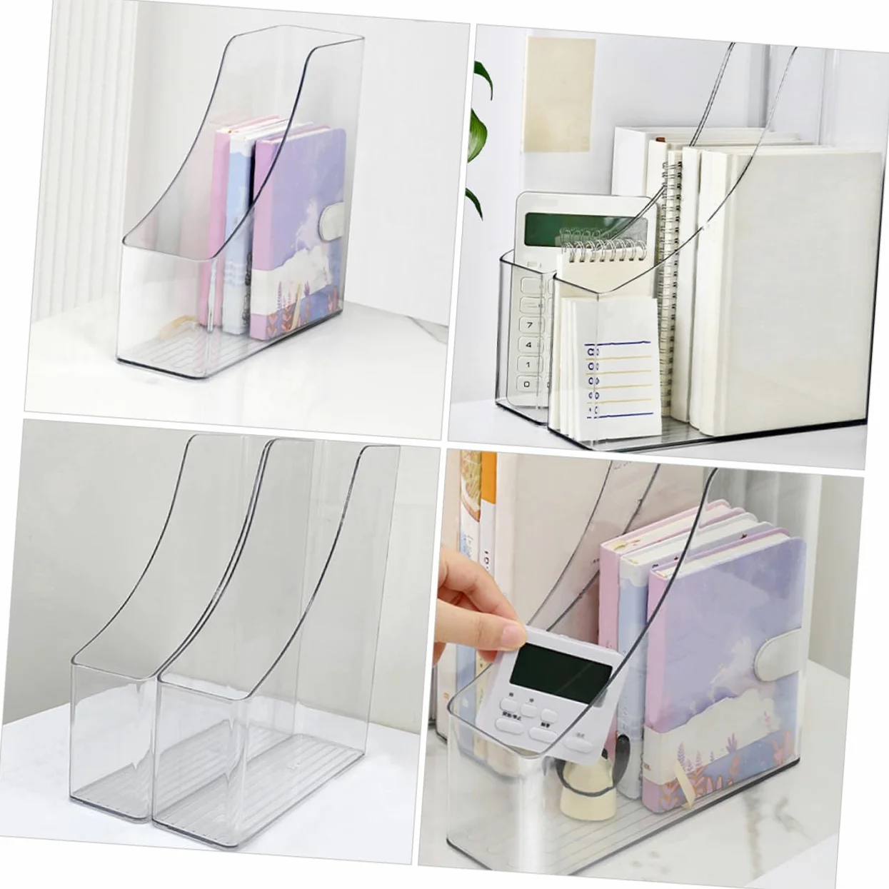 Porta Documenti da Scrivania Trasparente 2 Pezzi Plastico | Design Verticale, Identificazione Rapida, Manutenzione Semplice, per Casa e Ufficio