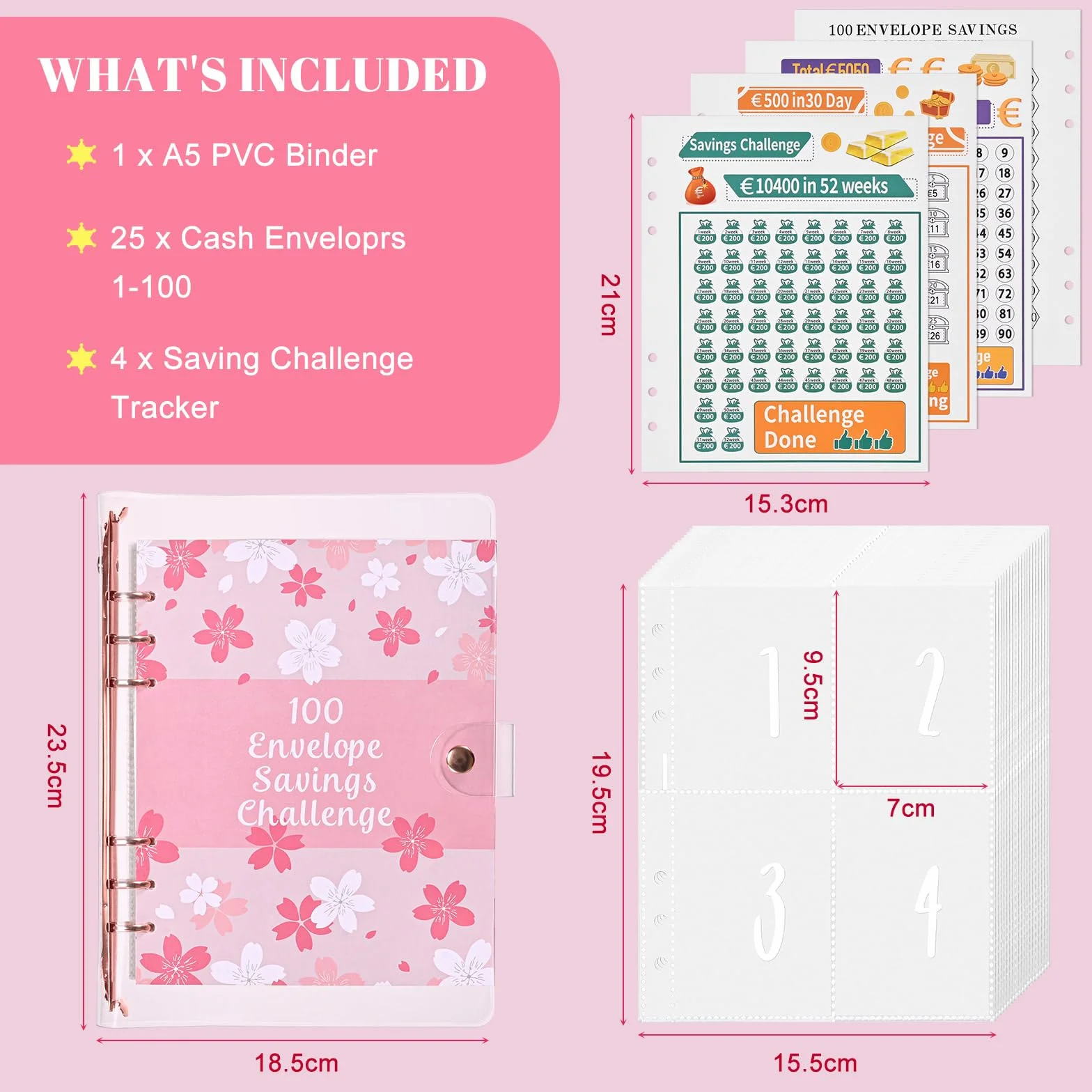 100 Envelope Saving Challenge - Libro Del Risparmio, Risparmio Soldi