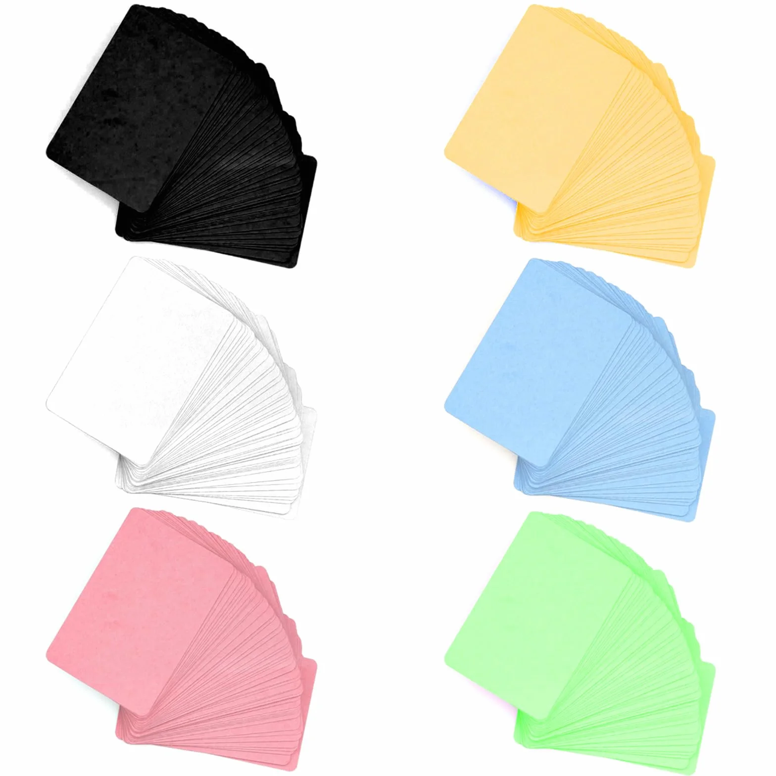 300 Pezzi Carte Kraft Vergini, Biglietti da Visita, Cartoline, Nero/Bianco/Rosa/Giallo/Blu/Verde
