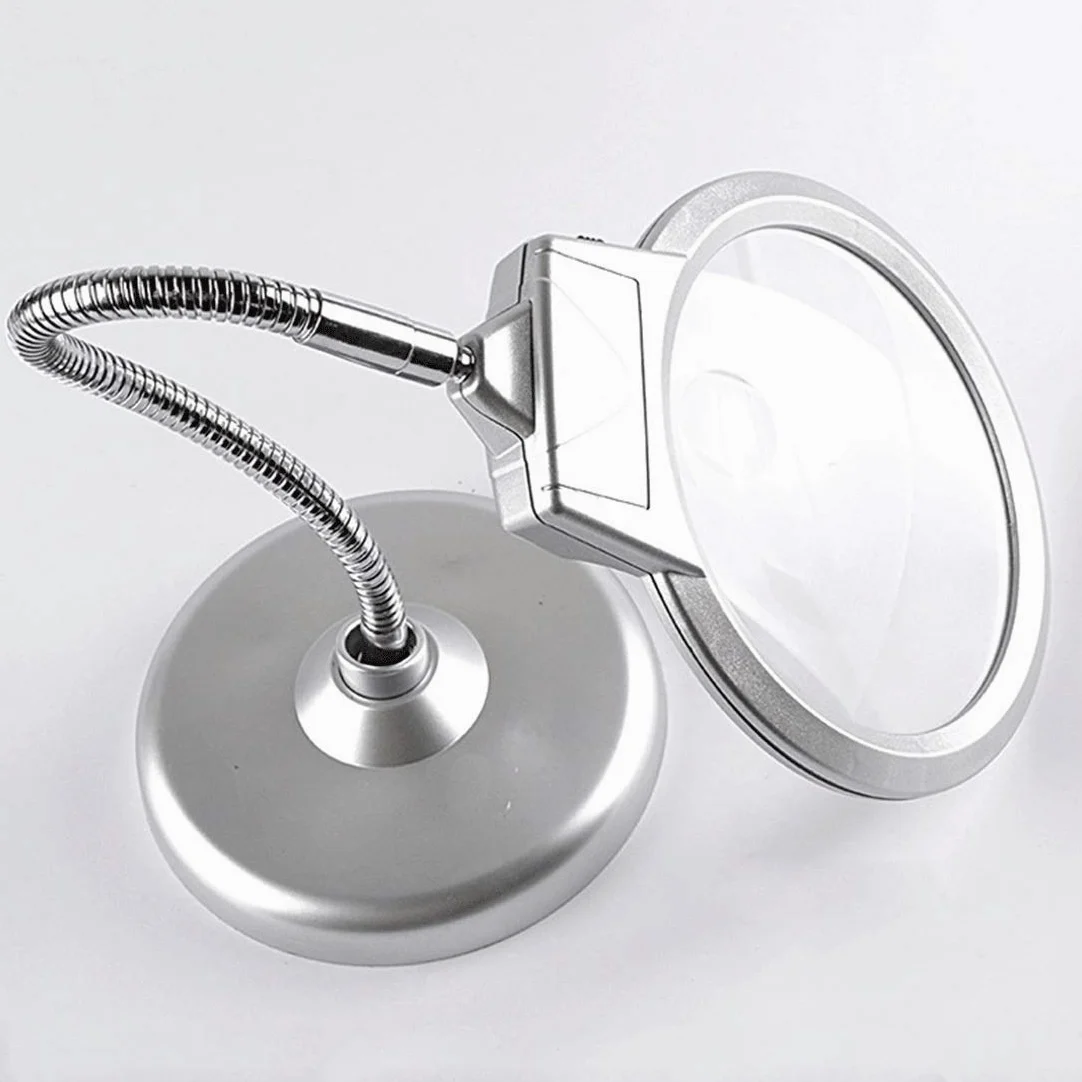 Lente d'Ingrandimento da scrivania - Lampada da scrivania a LED con Lente d'Ingrandimento ad Alta Potenza per Anziani per Leggere l'identificazione del Telefono Cellulare Lampada d