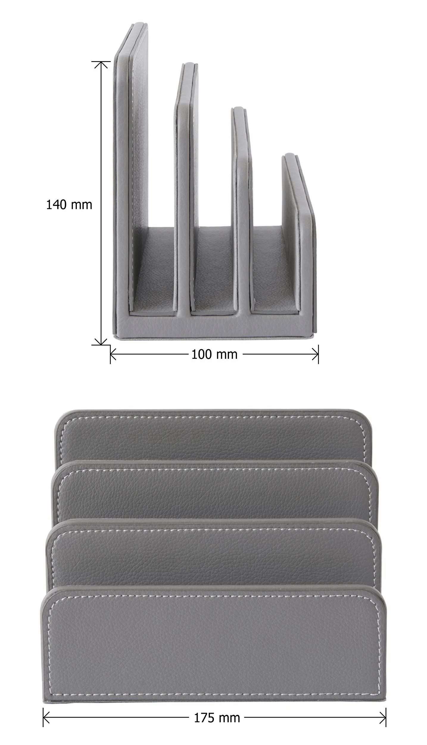 OSCO GRYPULH1 Faux Leather Letter Holder - Grey