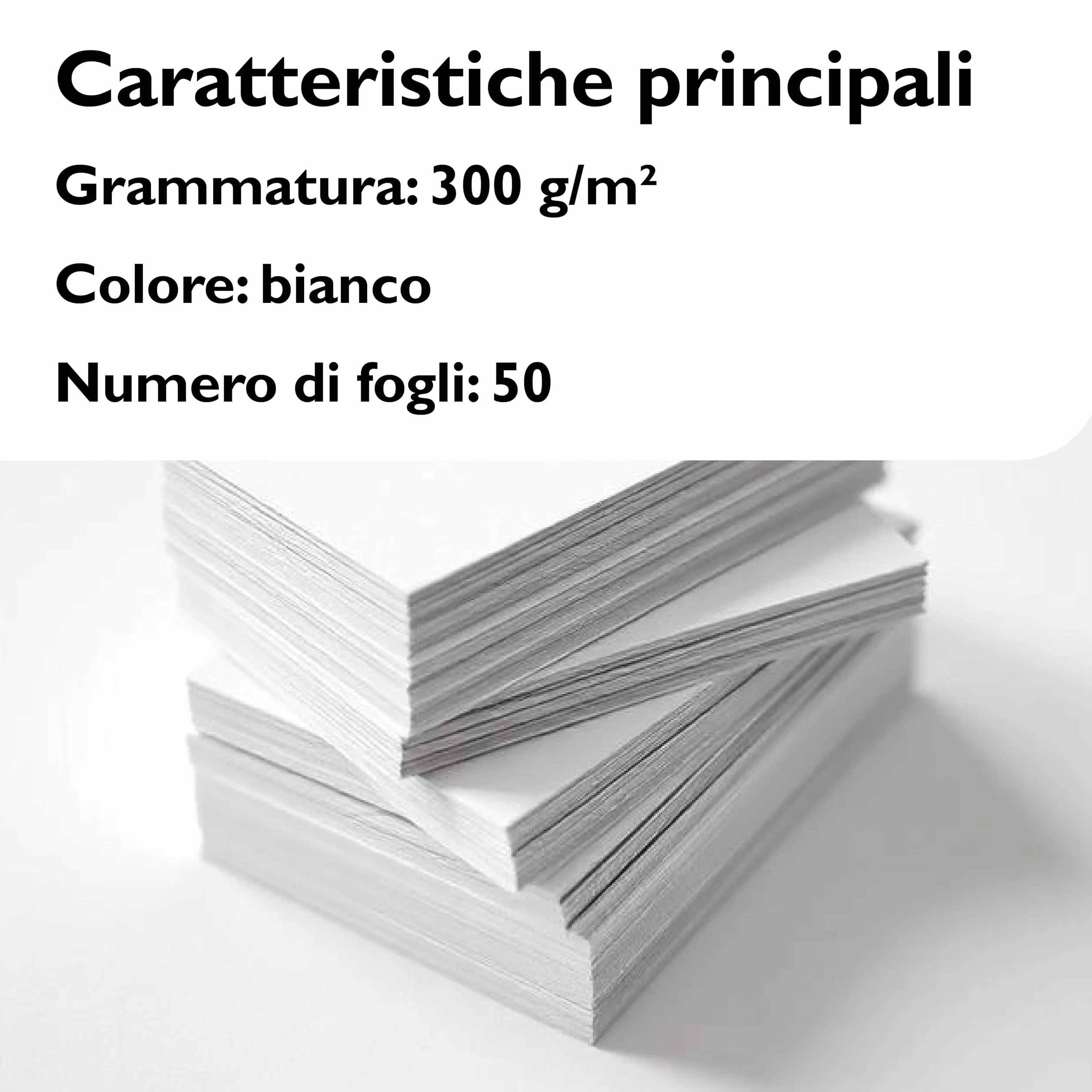 Carta A4 300g/mq Bianco 50 fogli 21x29,7 cm per Stampe Professionali
