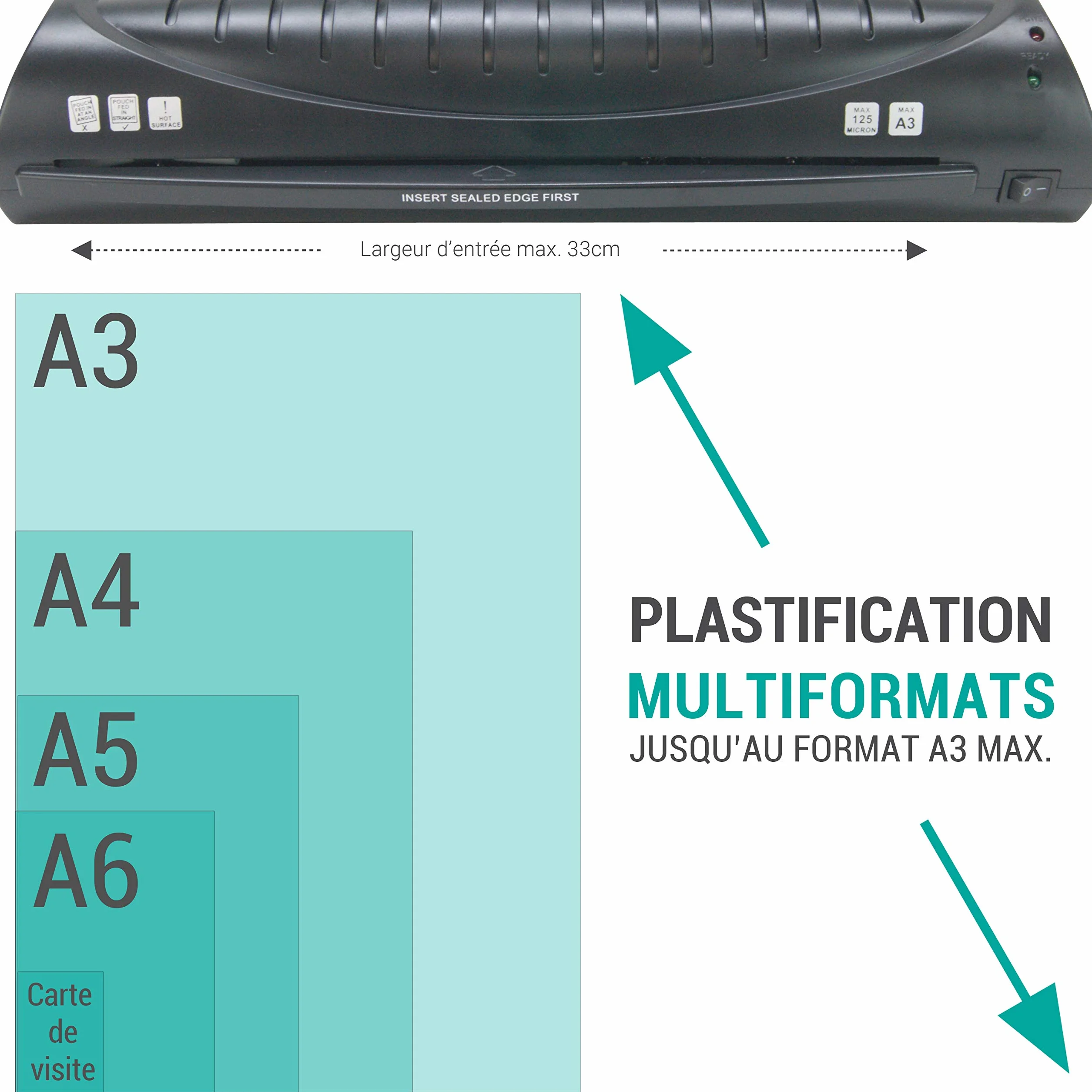 Plastificatrice A3, A4, A5, A6, A7 fino a 2 x 125 mic Texet