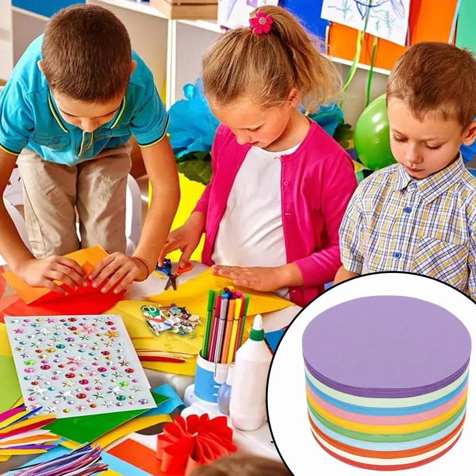Carta da presentazione rotonda 10 cm 10 colori set 500 fogli origami