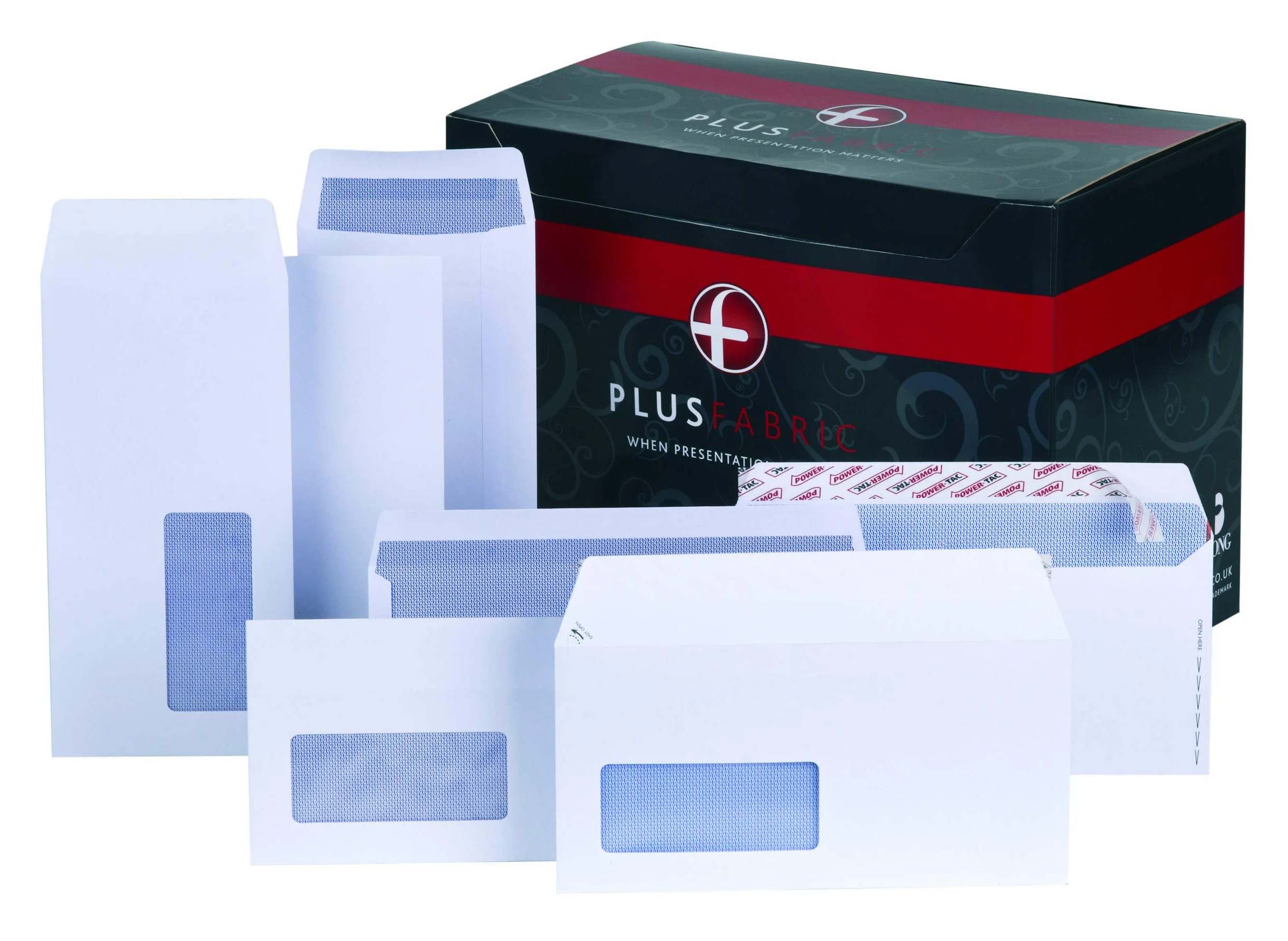 Plus Fabric Envelopes Wallet Press Seal Window 110gsm DL White [Pack 500]