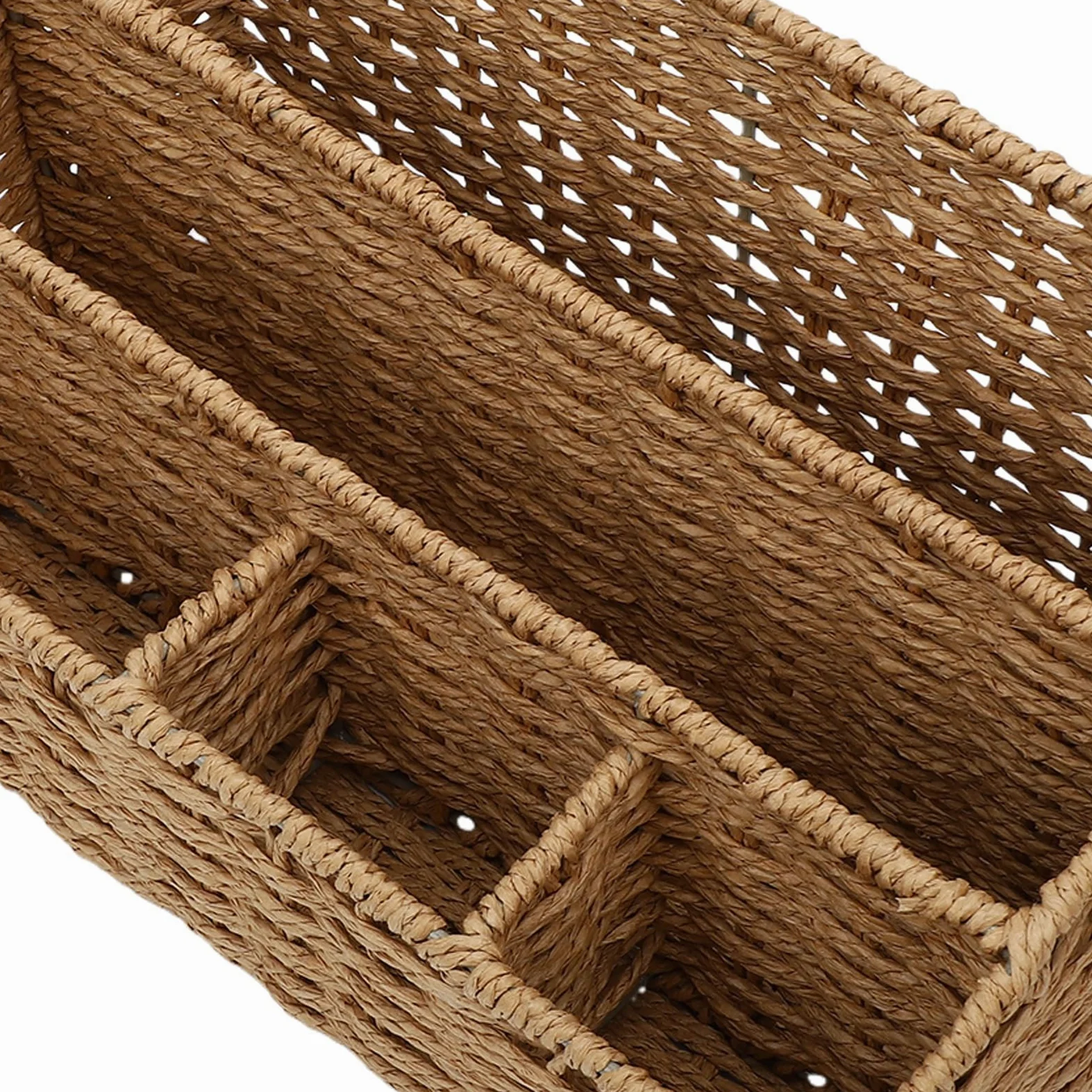 Jectse Organizer Posta in Tessuto Portafile Da Scrivania, 2 Pezzi, for | Organizer da scrivania in rattan naturale con struttura in ferro per forniture per ufficio, vassoio per lettere, contenitore