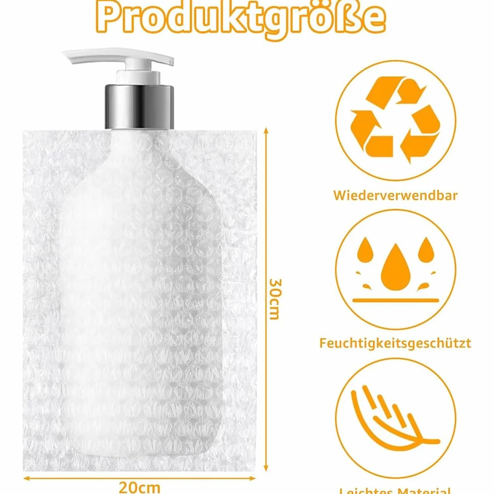 Confezione da 100 Sacchetti a Bolle – 20 × 30 cm, Pluriball Antiurto per Spedizioni, Traslochi e Protezione di Oggetti Fragili pluriball rotolo/A/20x30cm