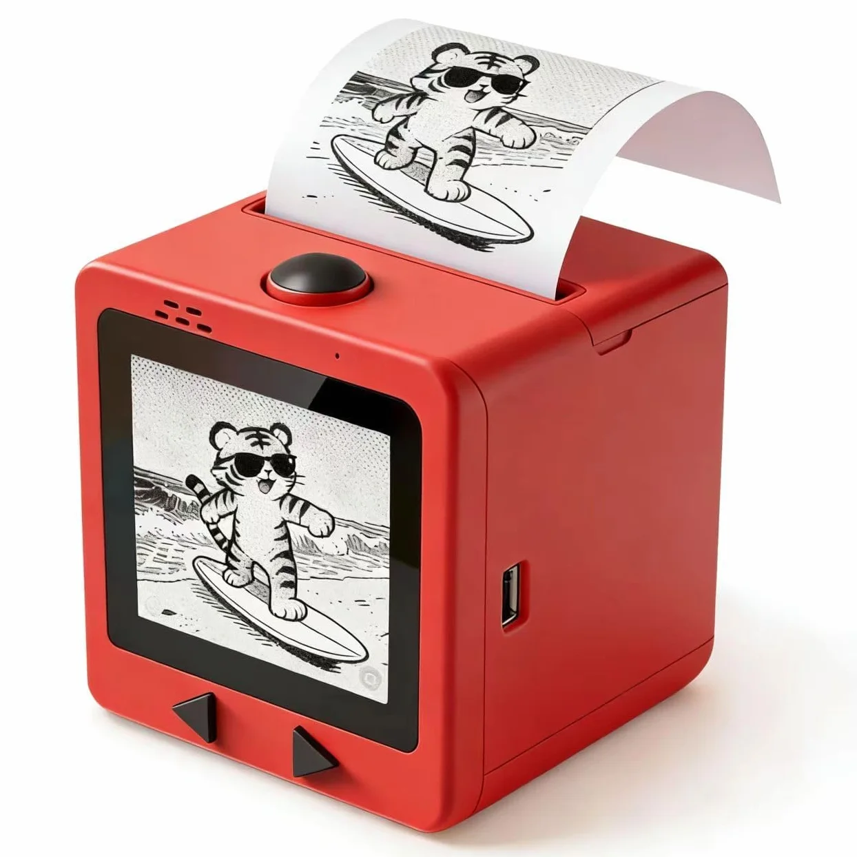 Mini etichettatrice termica – Stampante adesiva portatile senza inchiostro con display per casa, ufficio, studio, fai da te, include 5 rotoli di carta