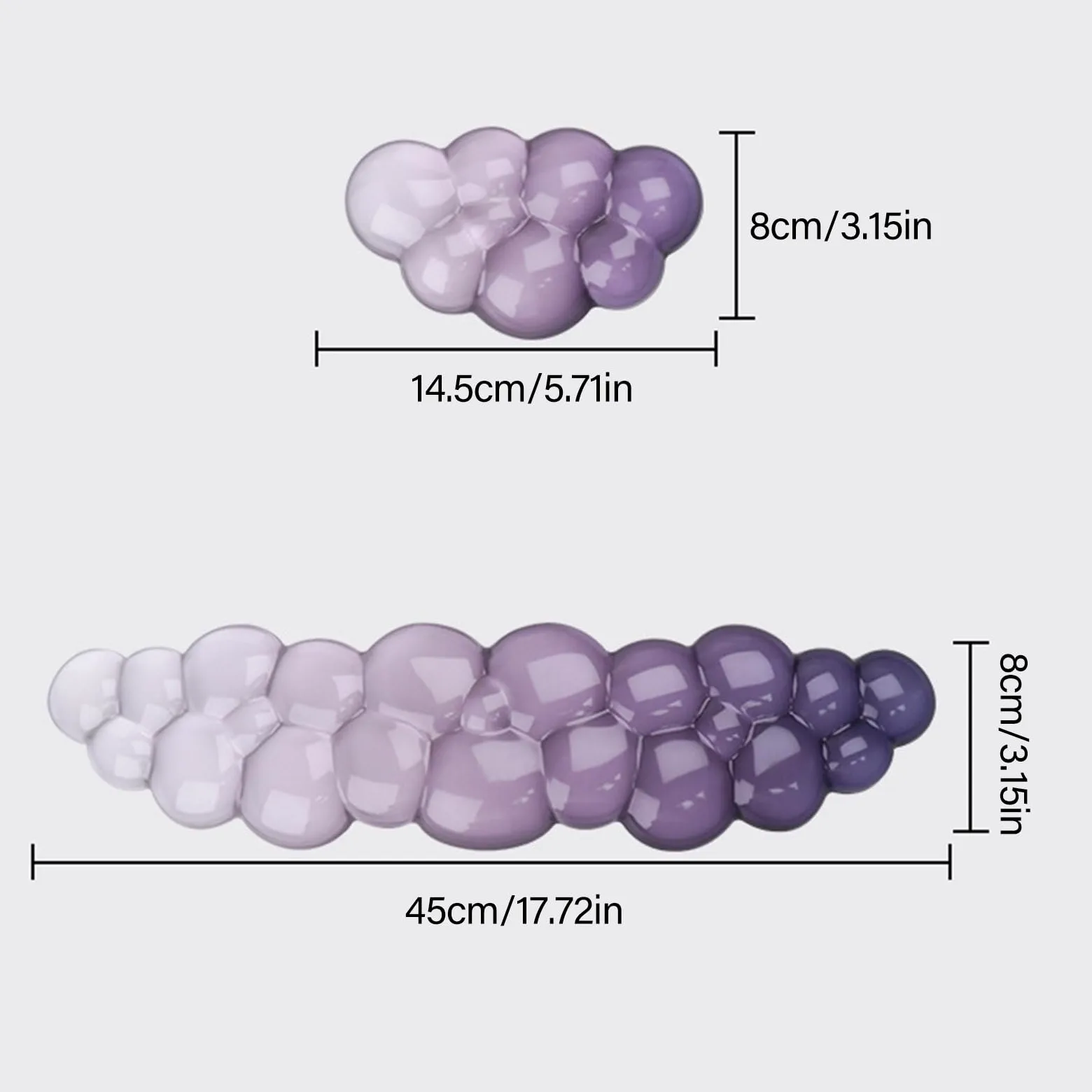 Set da polso ergonomico con motivo a nuvole, per computer e tastiera in morbido silicone, con texture flussi d'aria
