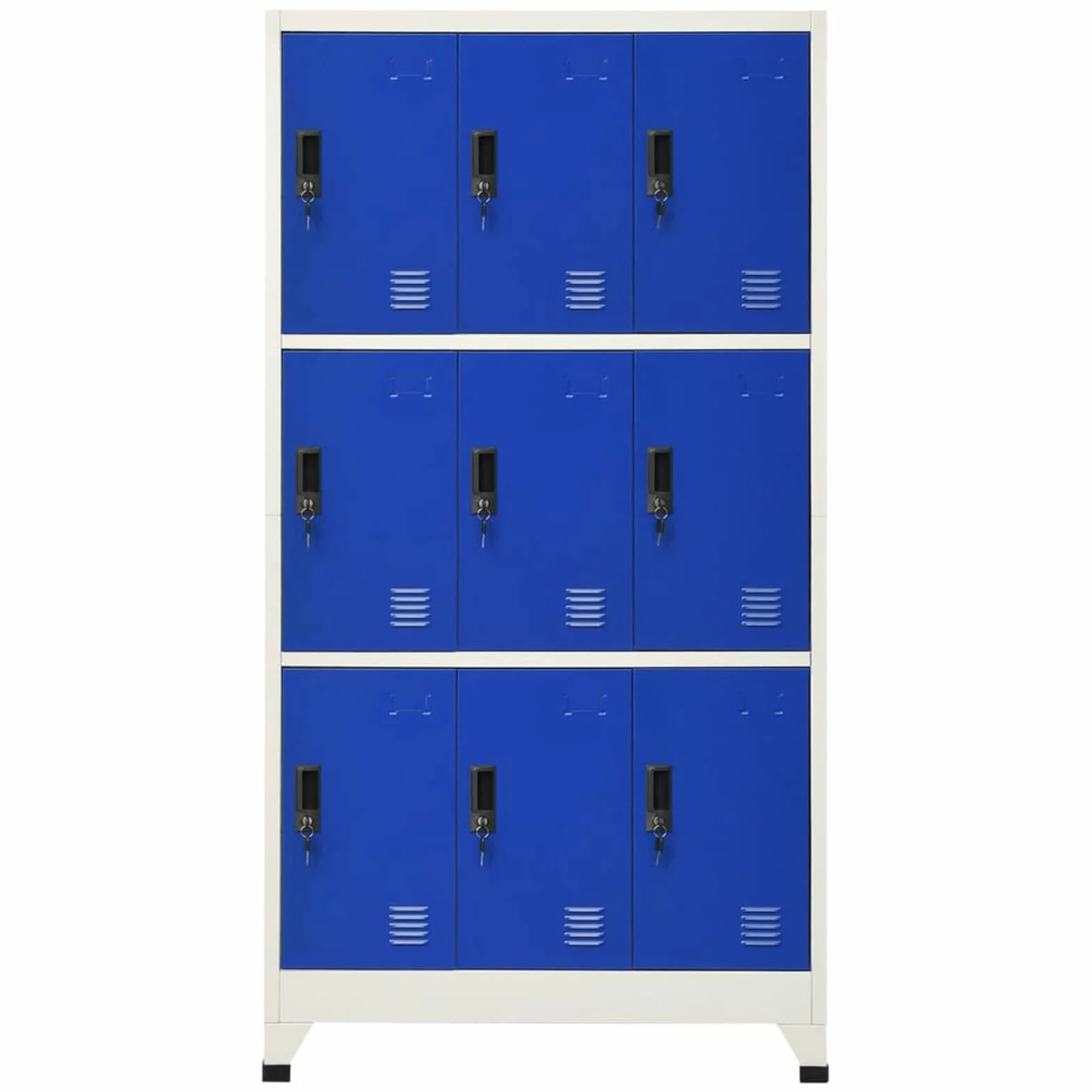 Armadietto con Serratura Grigio e Blu 90x45x180 cm in Acciaio