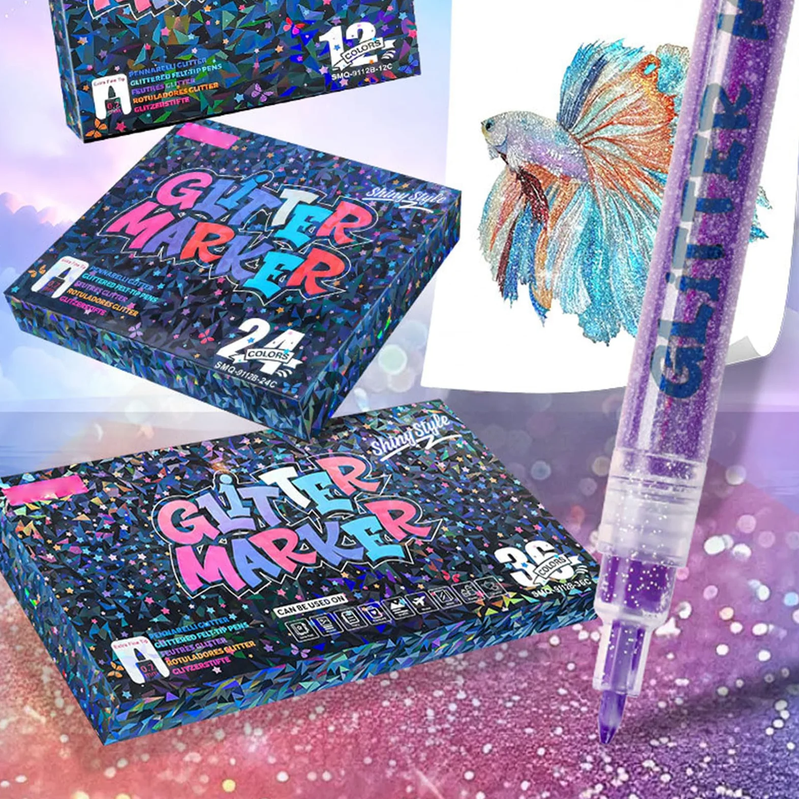 ordinarYone Evidenziatore scintillante da 0,7 mm, ad asciugatura rapida, per lavori artistici, biglietti, agenda, scrapbooking, ecc
