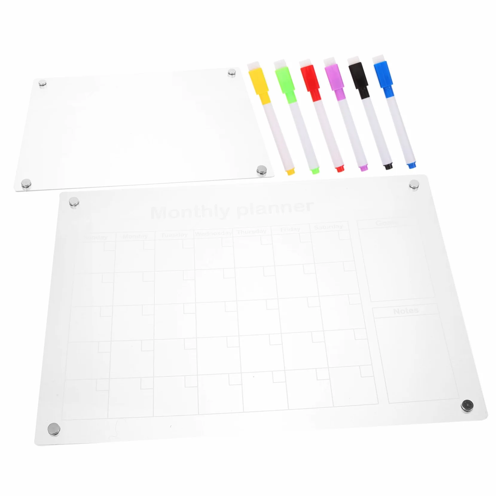 DOITOOL Calendario Mensile in Acrilico Magnetico Lavagna Cancellabile Secco Planner Giornaliero per Frigorifero per Appunti e Promemoria in Casa e Ufficio