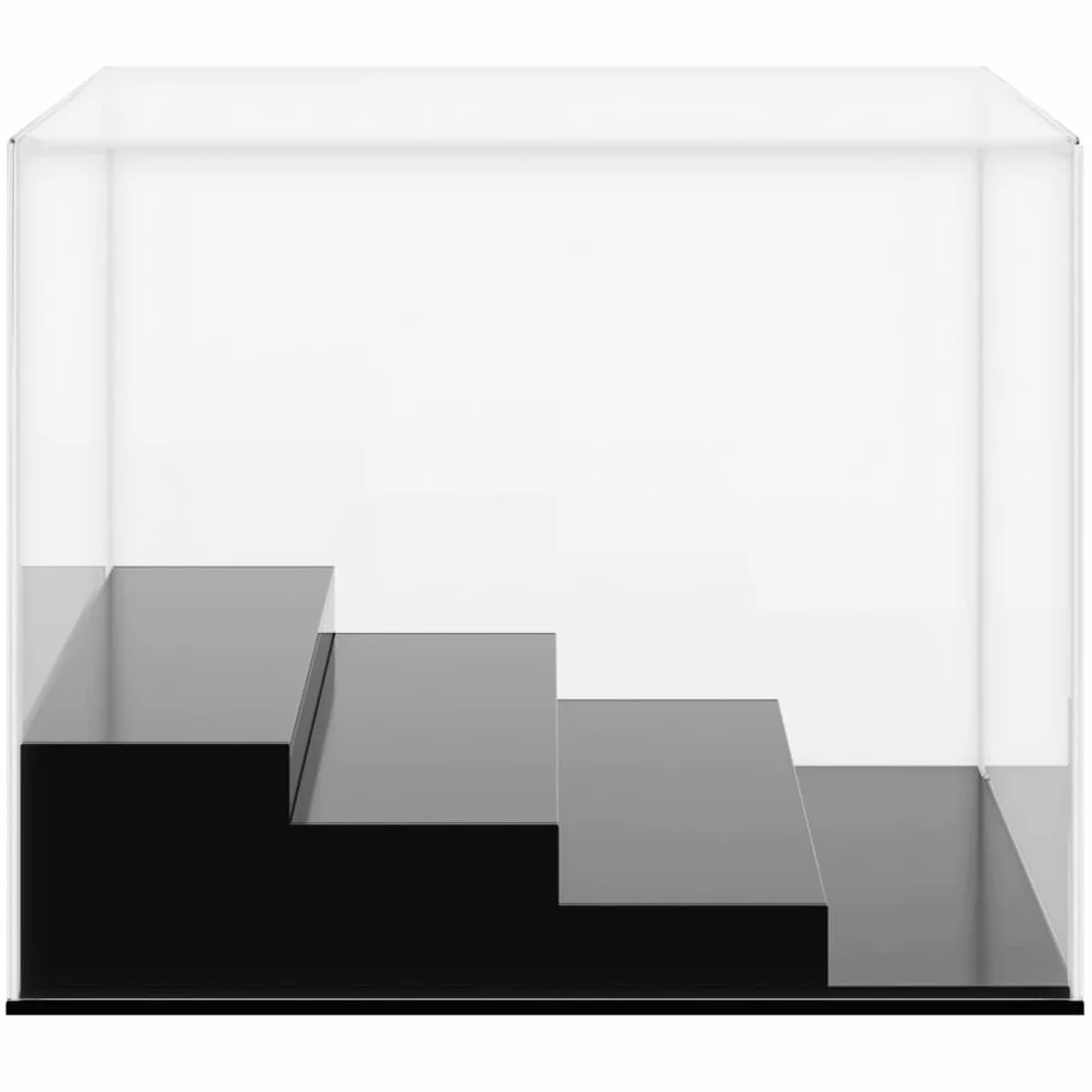 Vetrina acrilica 19 x 8 x 5 cm trasparente con 4 gradini per oggetti da collezione e personaggi