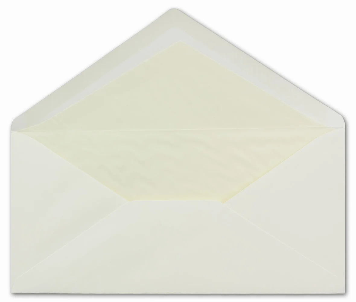 Karten und Co. - Buste per lettere, formato DIN lungo, 80 g/mq, 110 x 220 mm, carta colorata, con lembo a punta 2000 Stück Champagner - DIN Lang