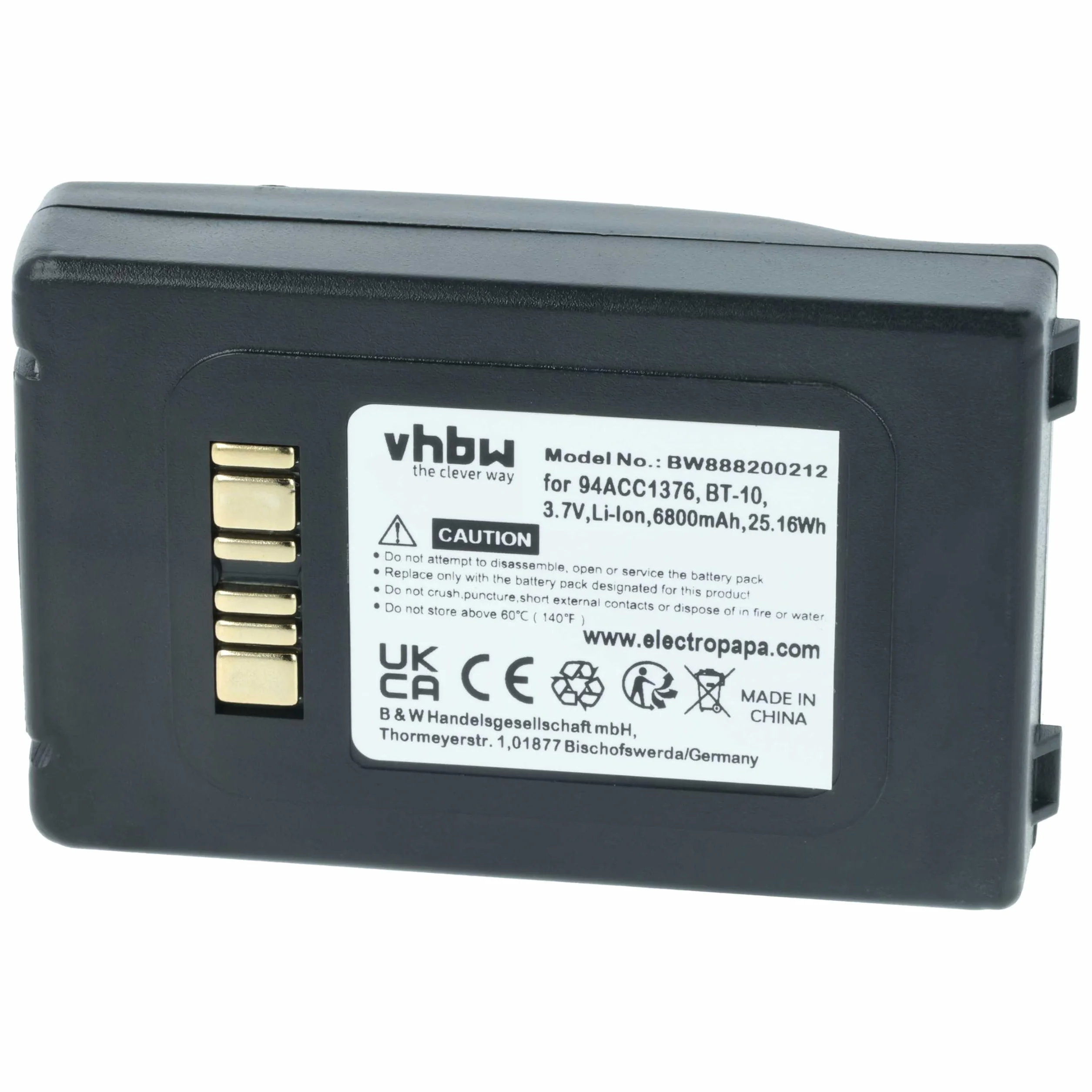 vhbw batteria compatibile con Datalogic ELF lettore di codici a barre, POS (6800mAh, 3,7V, Li-Ion)