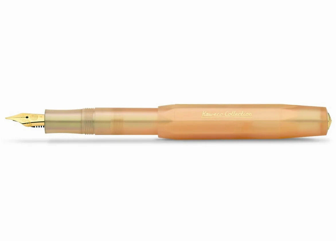 Kaweco COLLECTION - Penna stilografica con pennino in acciaio, per cartucce d'inchiostro, 13 cm, pennino F, colore: albicocca