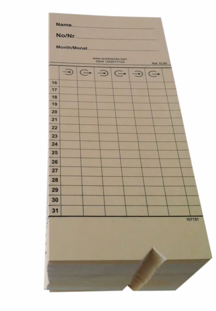Cartellini da timbrare per l’orario di lavoro QC200, QC400N, QC500E, BX1500E (200 pezzi)