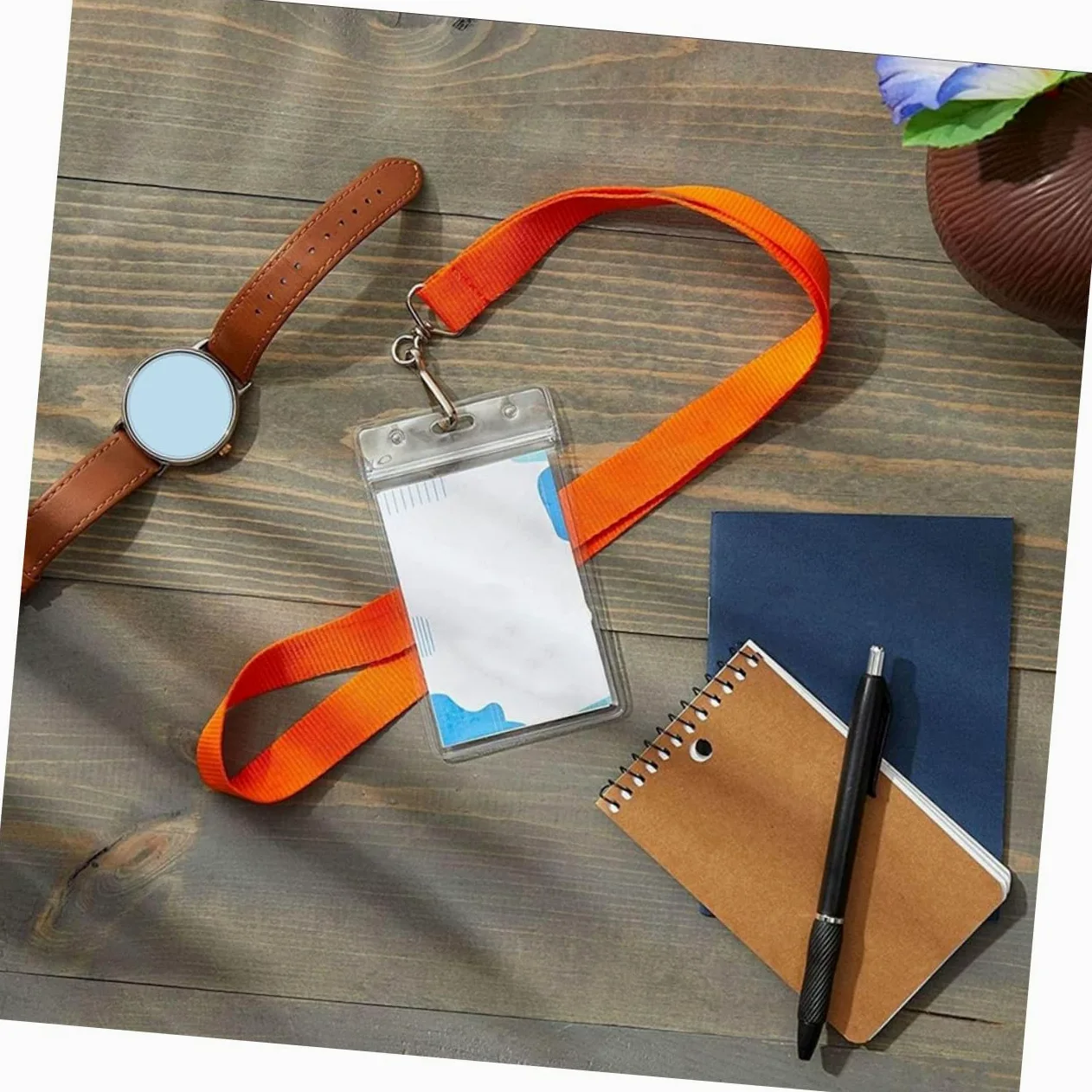 NUOBESTY 2 Set Di Eleganti Custodie Con Cordino Porta Badge Portatile Per Badge Identificativi E Biglietti Da Visita