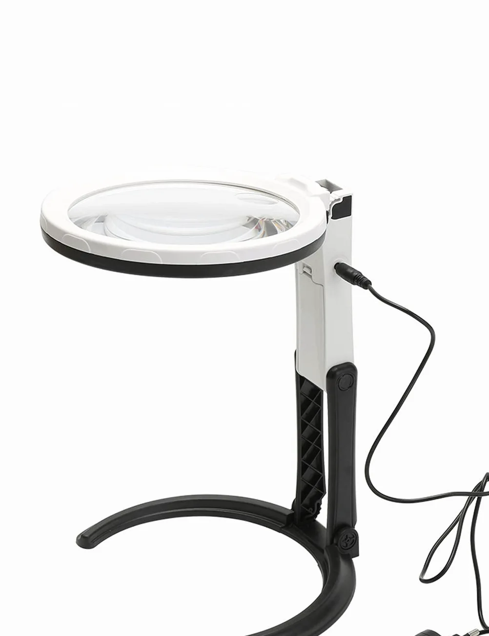 Lenti d'Ingrandimento HD Pieghevoli da Tavolo, Lente d'Ingrandimento 10x con Luce, Lente d'Ingrandimento Portatile 5X per la Lettura, Accessorio per la Lettura.,