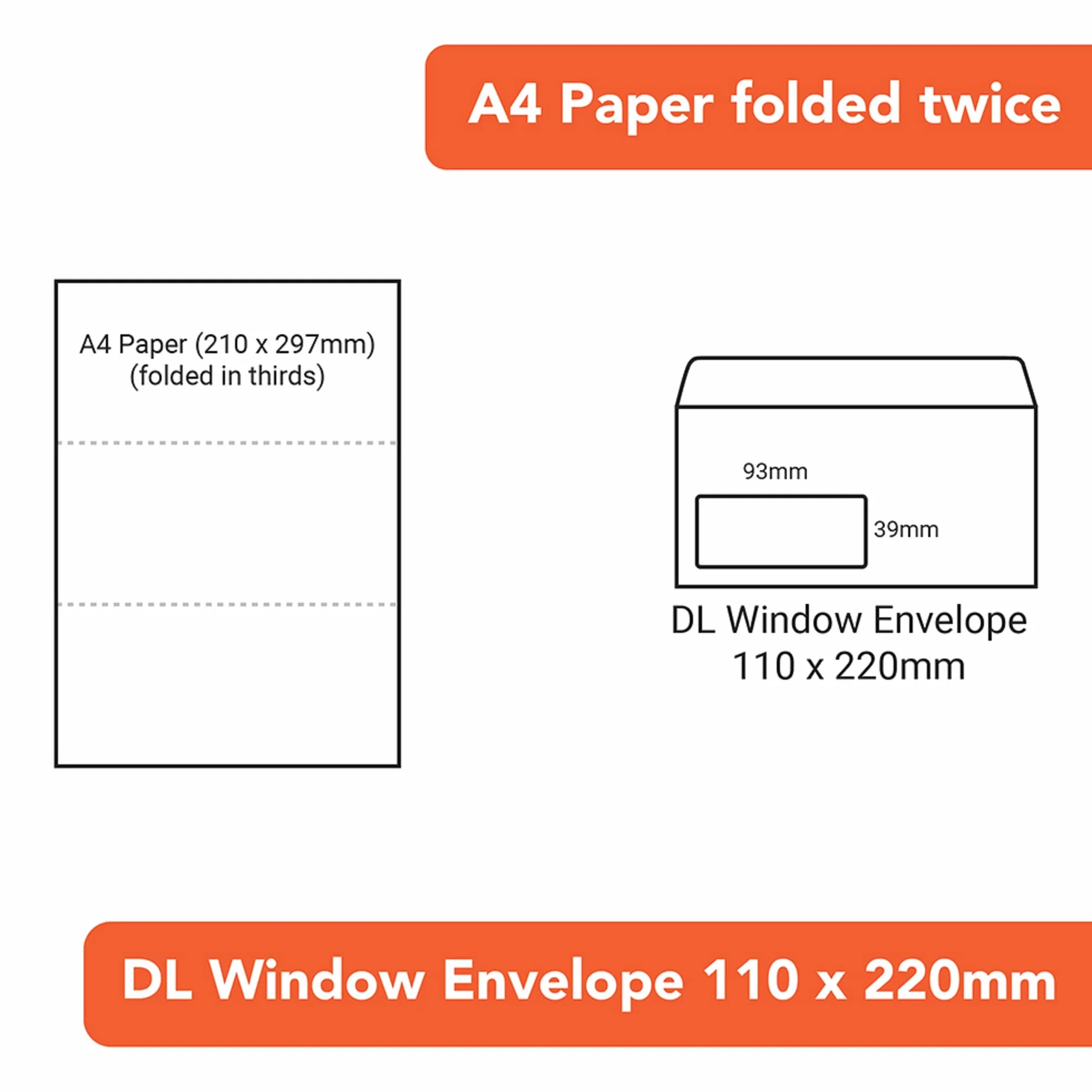 Postmaster DL - Buste per finestre, 110 x 220 mm, 80 g/m², confezione da 1000