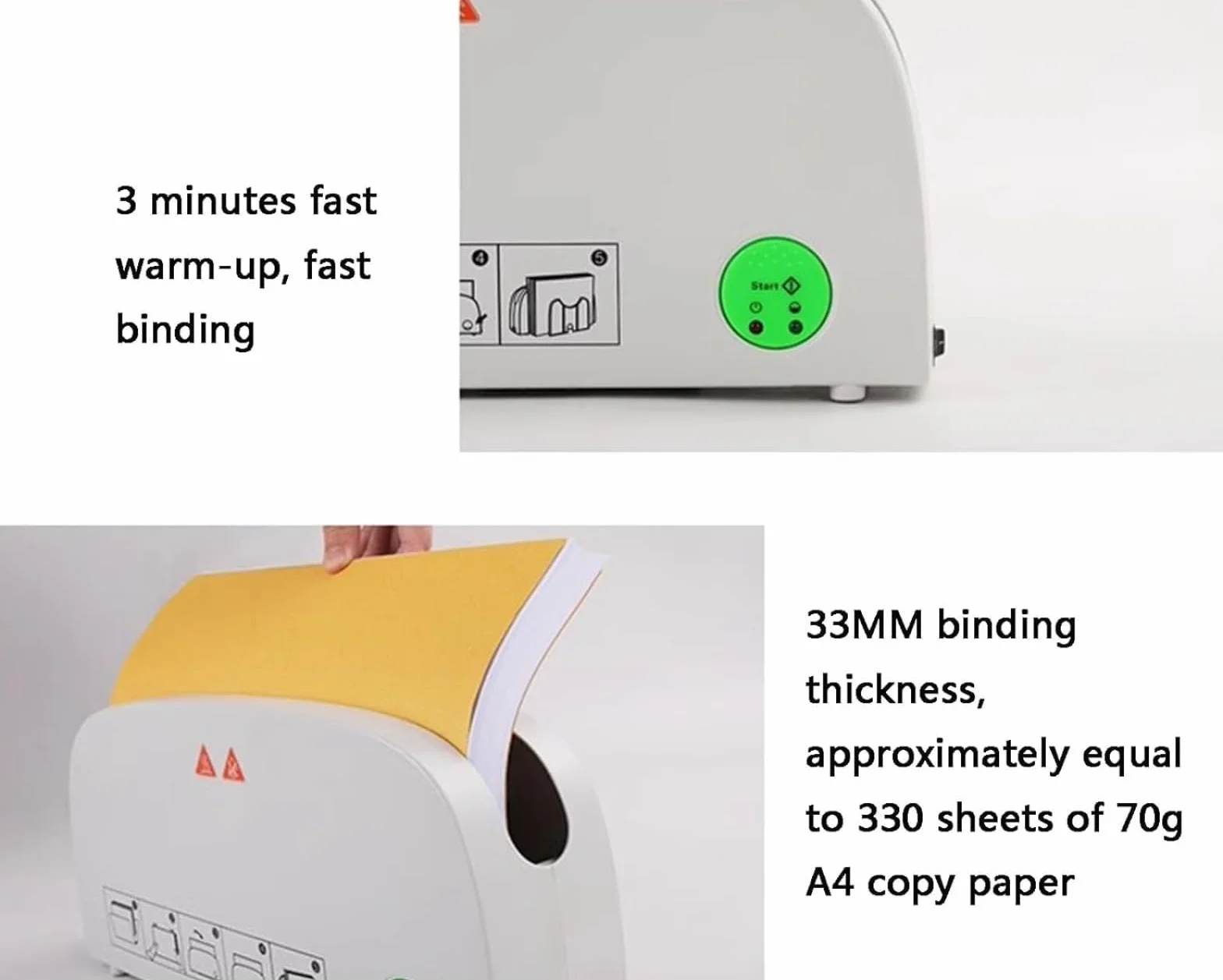 Rilegatrice Elettrica Portatile A Caldo Per Ufficio, Rilegatrice Termica A4 Con Spessore Massimo Di Rilegatura 33 Mm, Kit Di Rilegatura Per Libri A4 Rilegatura Rapida 1 Minuto Per Documenti E Report