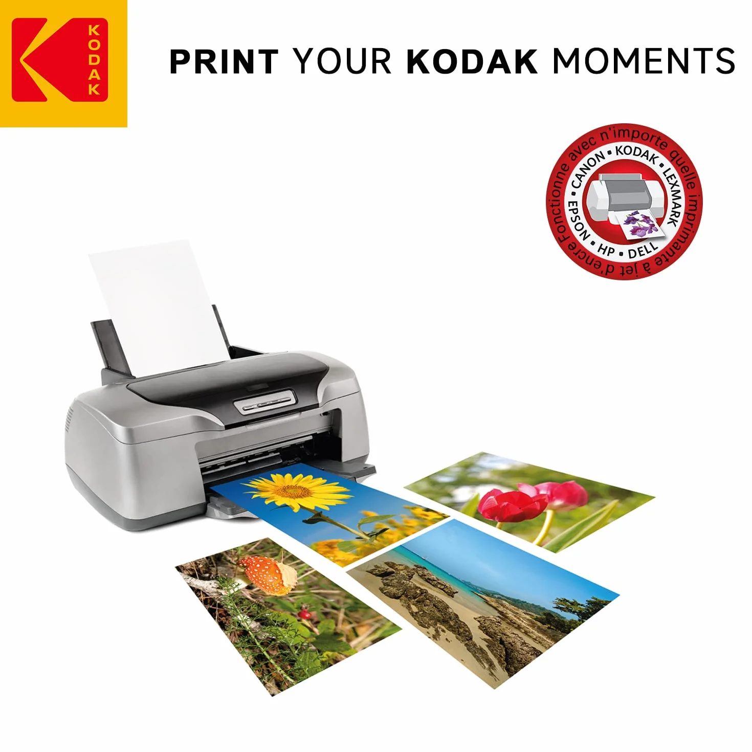 KODAK Carta Fotografica Magnetica 10x15 cm, Confezione da 5 Fogli per Stampanti a Getto d'Inchiostro