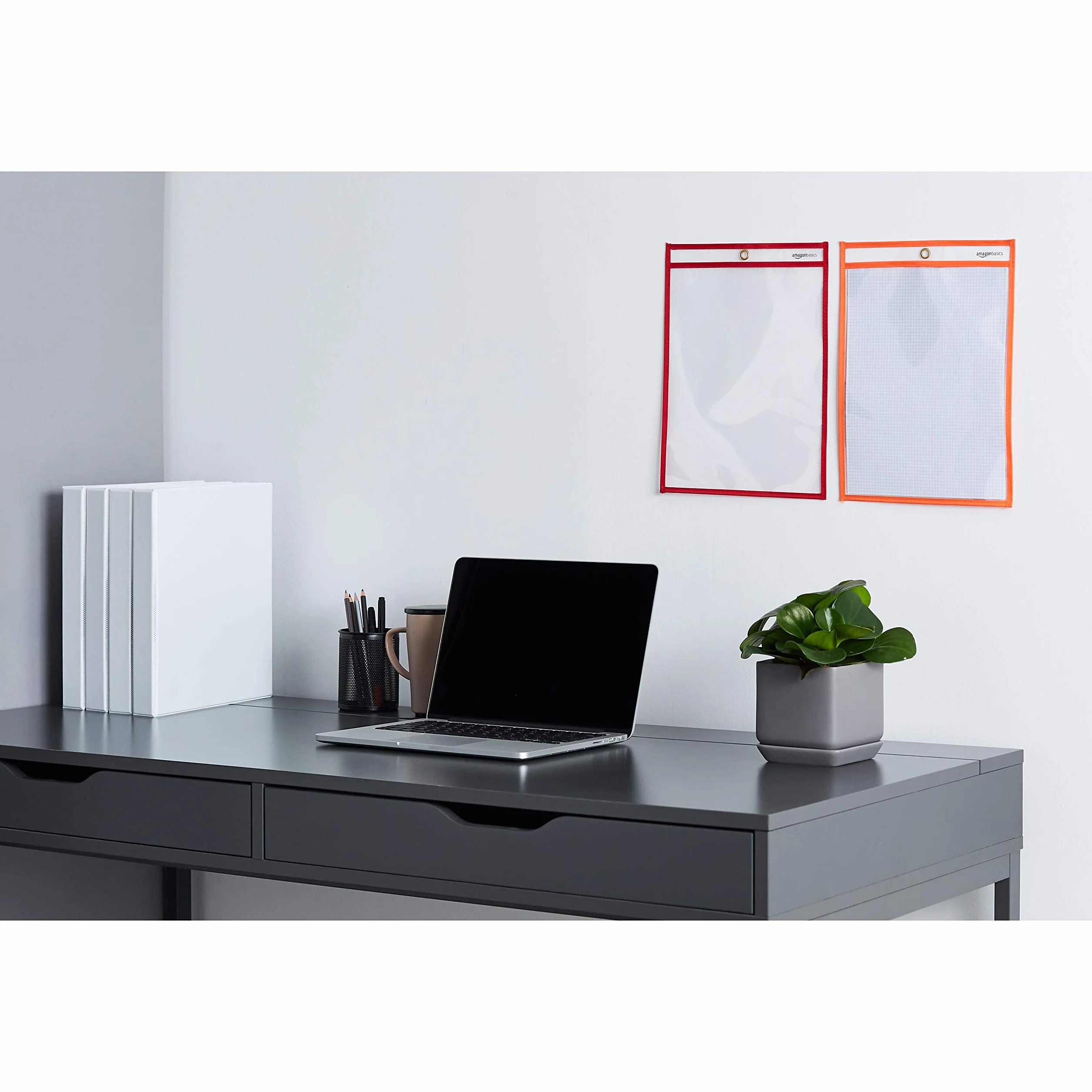 Amazon Basics Buste trasparenti con superficie cancellabile, uso intensivo, misure 21,6 x 28 cm, conf. da 25, Multicolore