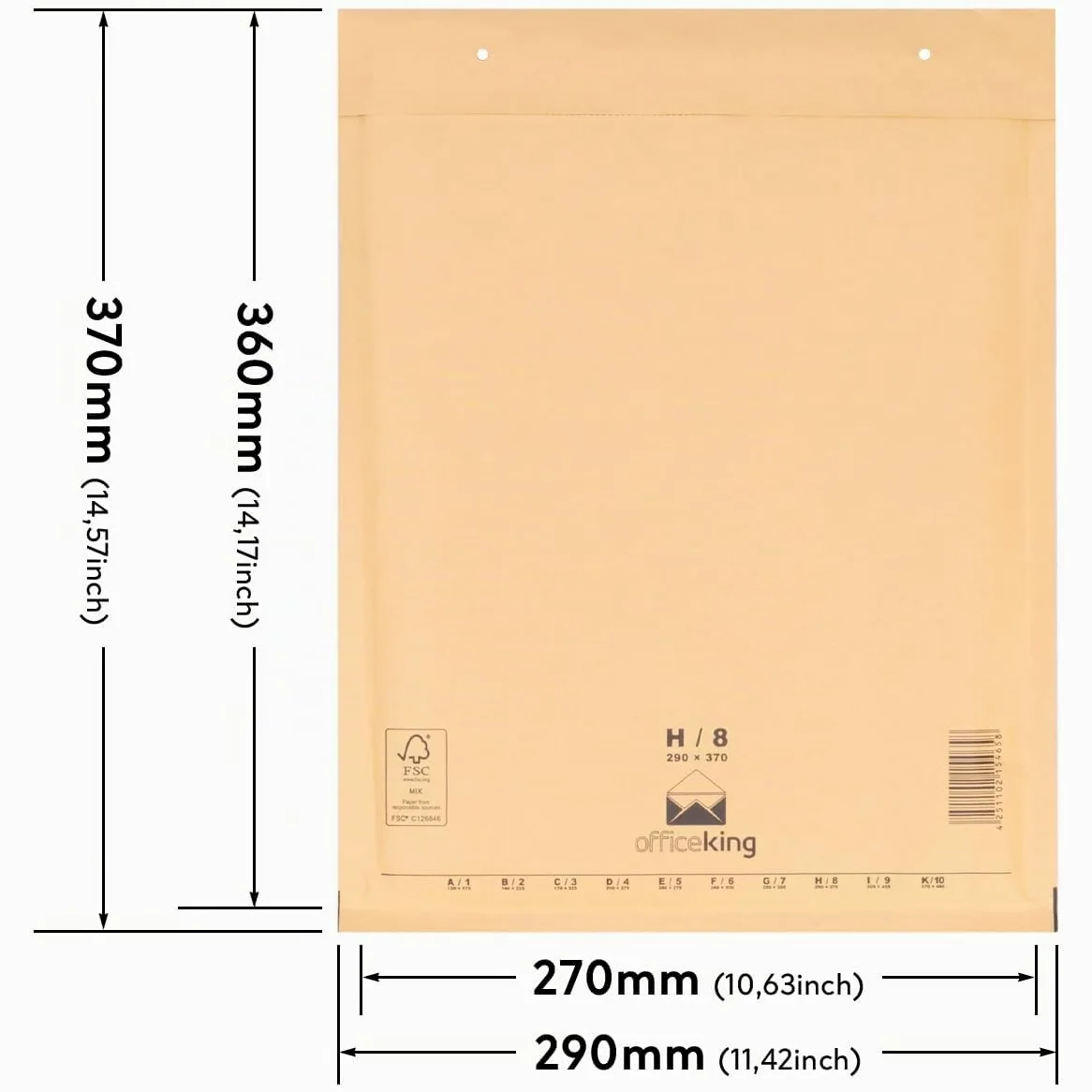 verpacking 100 Buste gialle imbottite 29 x 37 cm H8 - Buste pluriball, Buste con bolle