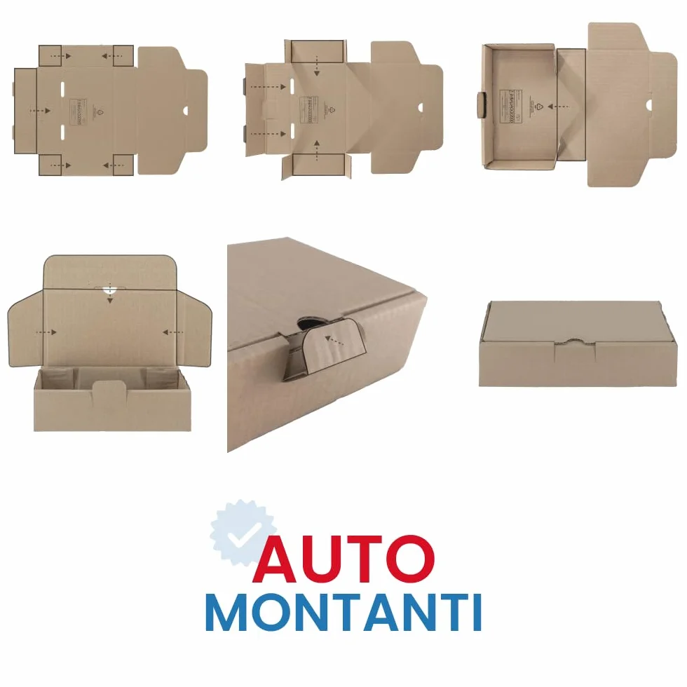 Scatole Trasloco Fustellate Piatte 36x26x10 20 Pz Doppio Strato Cartone Resistenti