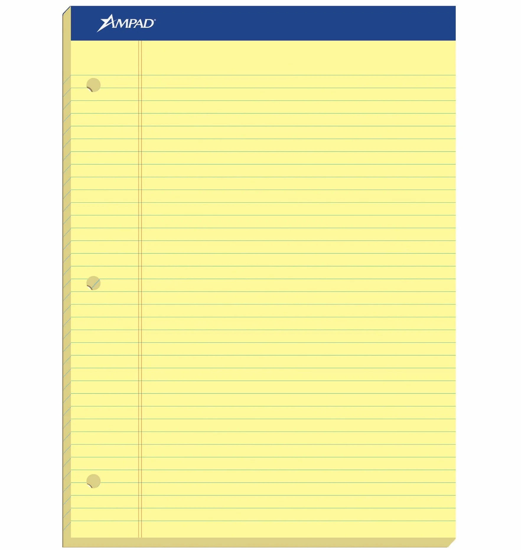 Evidence Dual Ruled Pad Legal Wide Rule 8.5 x 11.75 Canary 100 Sheets