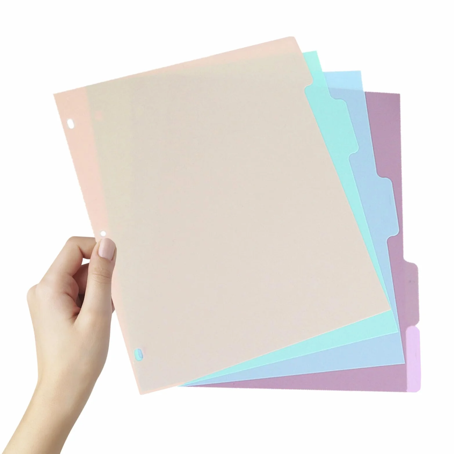 Alipis Divisori per Raccoglitori A4 in Plastica 3 Fori Set da 20 Fogli Mobili con Linguette Colorate Inserti Indice per Quaderni e Ufficio Compatibili per Uso Scolastico e