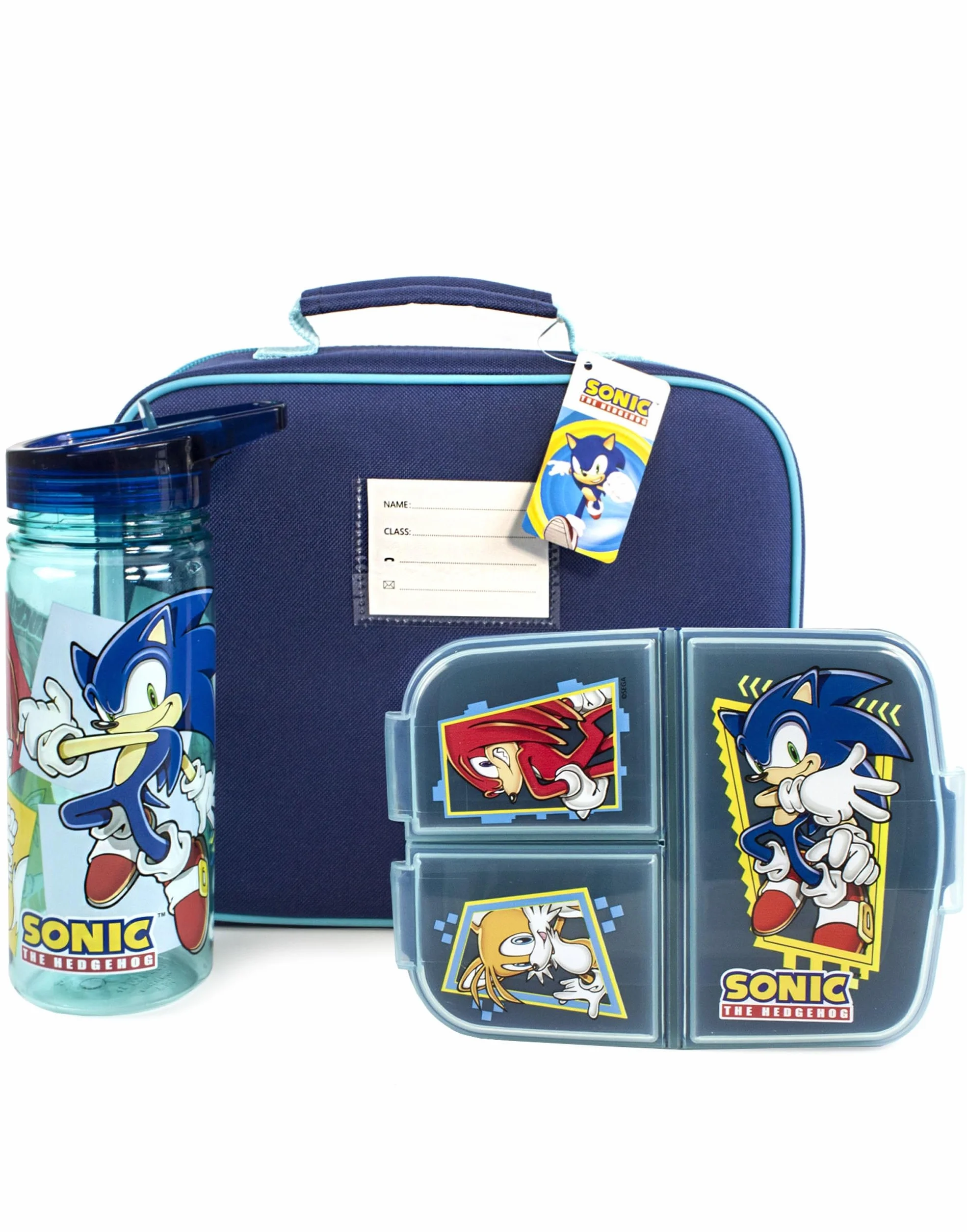 Sonic The Hedgehog sacco pranzo Set bambini (borsa, bottiglia d'acqua, snack) One Size