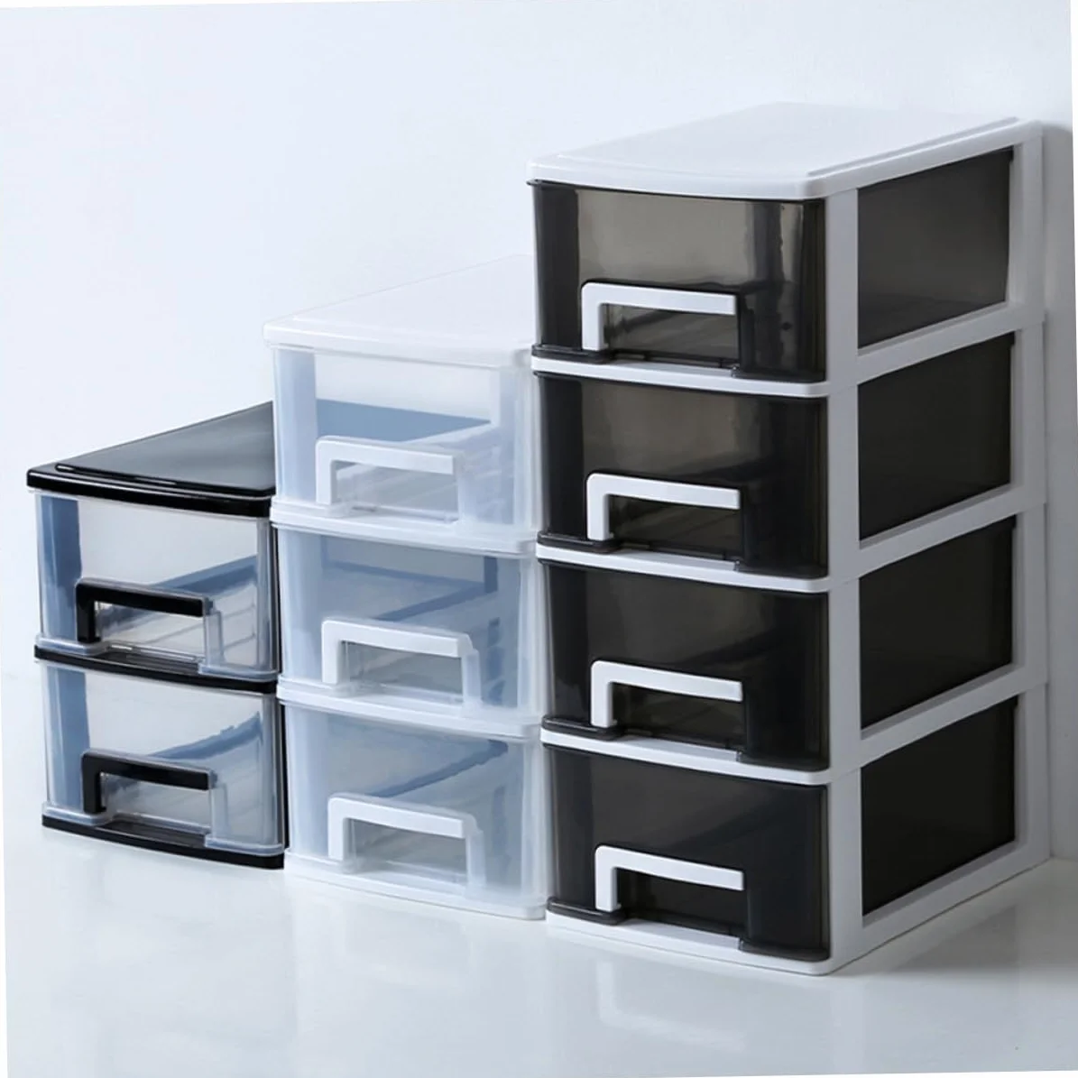 Alipis Cassettiera Plastica Trasparente Bianca Organizer Portatile per Ufficio e Casa Multiuso da Scrivania per Ordinare Oggetti Piccoli e Di Dimensioni Intermedie