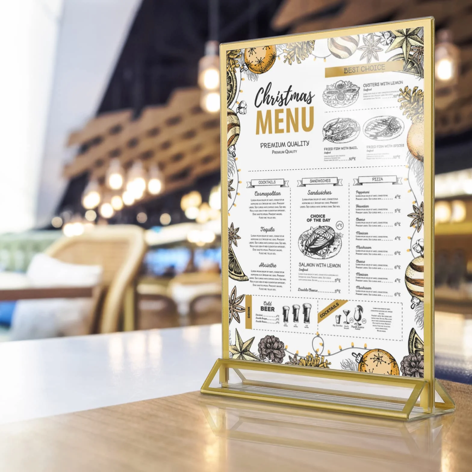efuturetime 6PCS Porta Menu da Tavolo A5 in Acrilico, Espositore Plexiglass Verticale, Cornici Doppia Faccia per Menu, Foto, Matrimonio, Pubblicità, Ricevimento