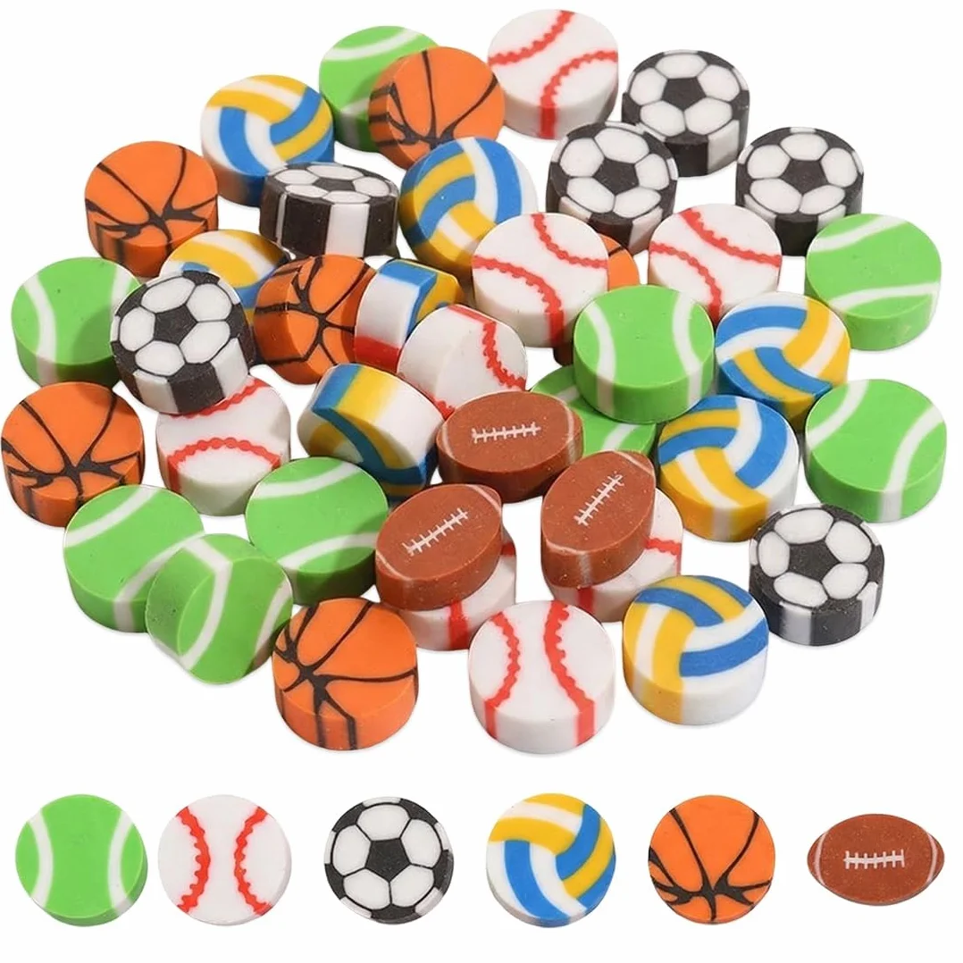 Gomme da Cancellare Calcio 30 Pezzi Colorate a Tema Calcistico per Bambini