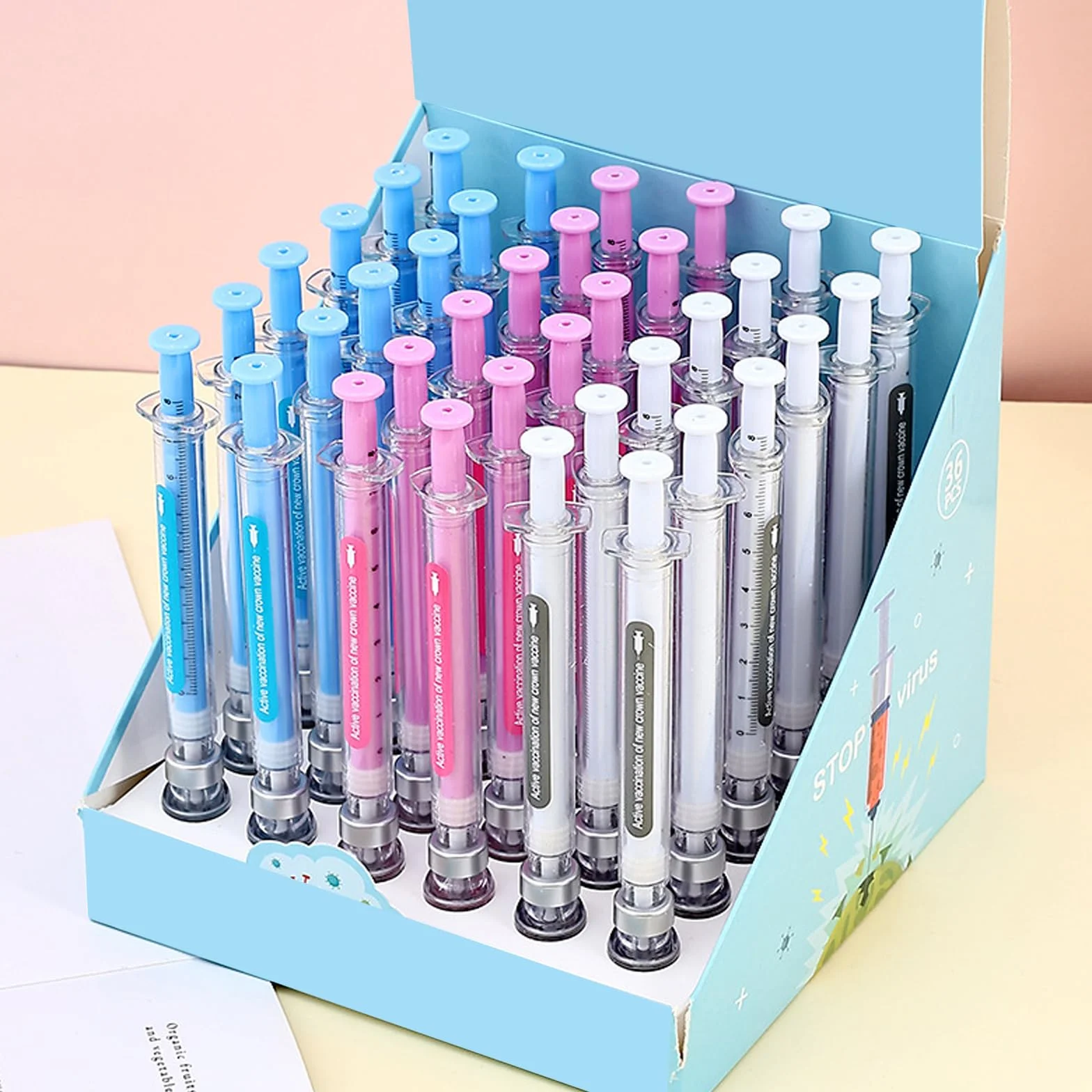 36 divertente penna gel inoculatore 0, 38 mm penna con inchiostri gel a punta d ' ago con marcatura in inchiostri neri per prendere appunti matite divertenti per ridimensionare