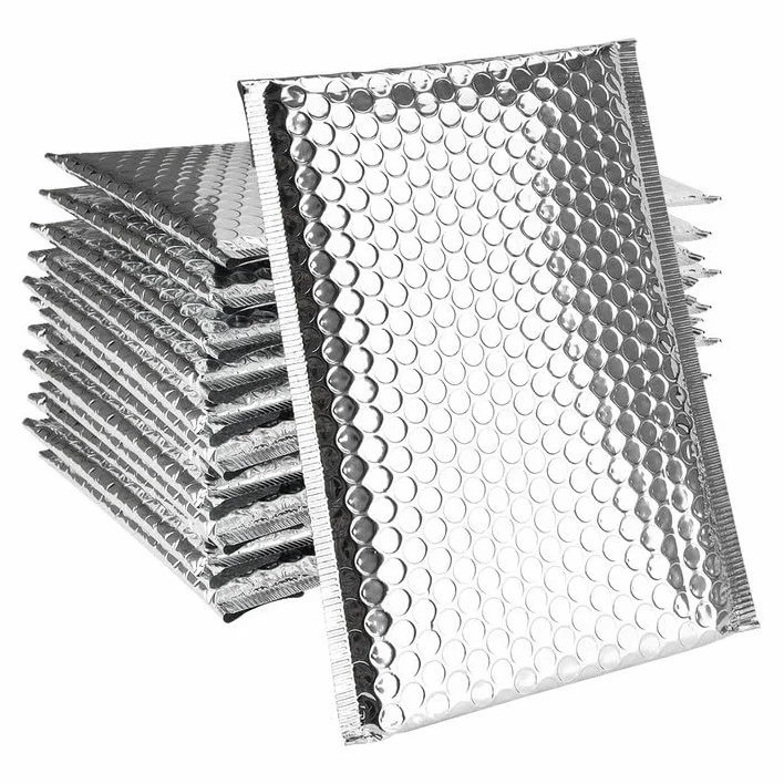 Confezione da 75 buste imbottite a bolle metalliche da 15,2 x 22,9 cm, buste imbottite in poliestere argentato, autosigillanti, per spedizione, imballaggio