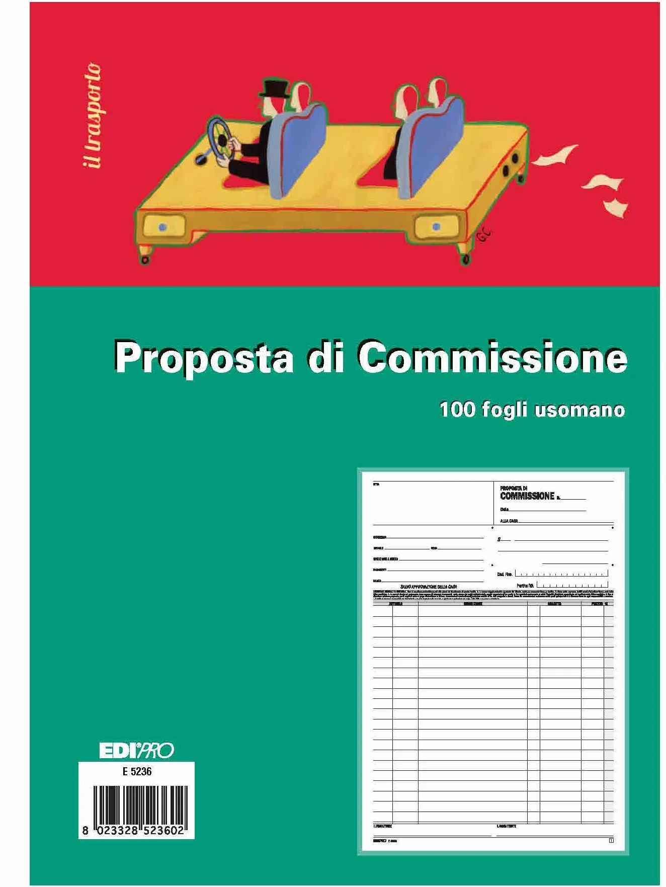 EDIPRO E5236 Blocco copia commissione 100 fogli 29,7x22